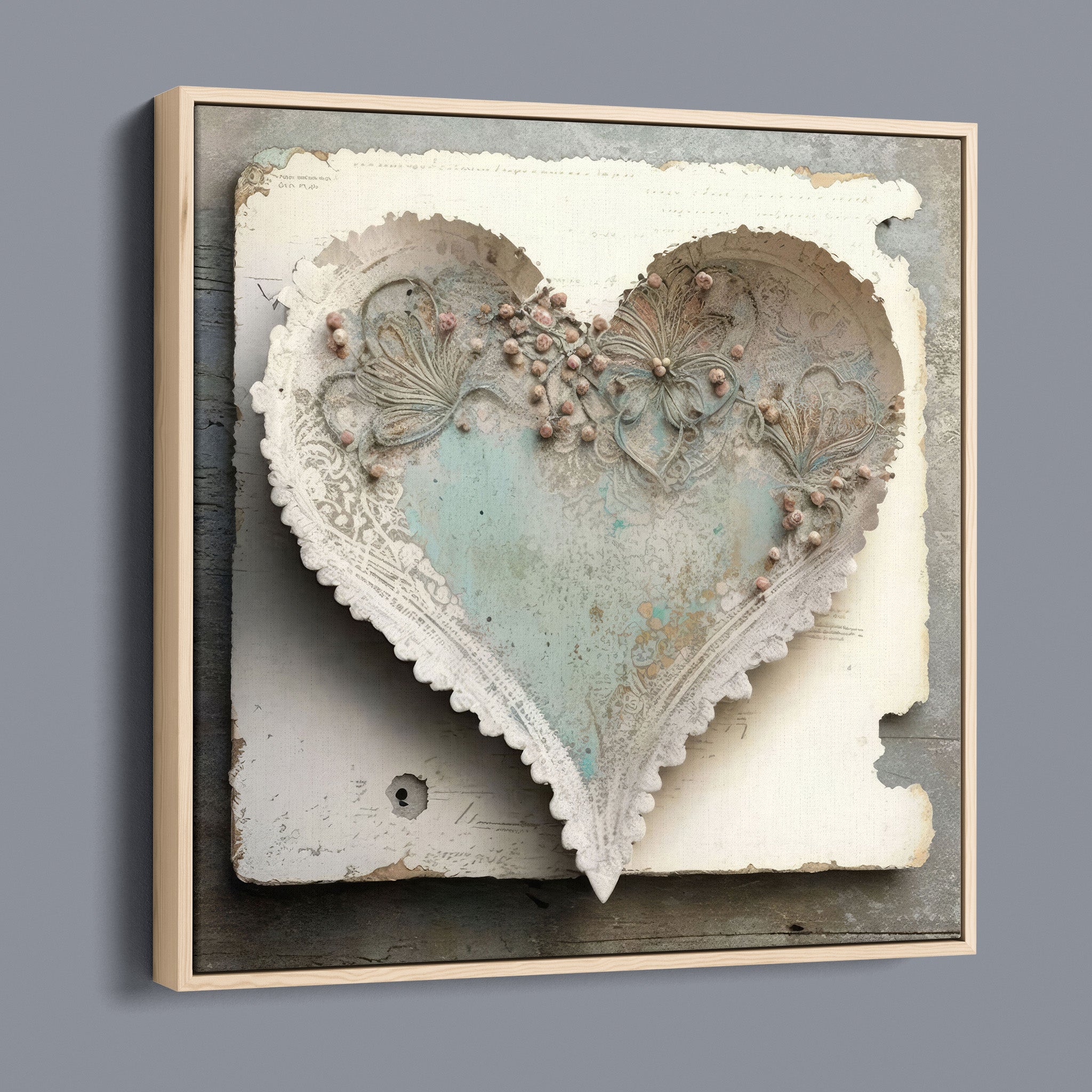 Soft Distressed Encaustic heart