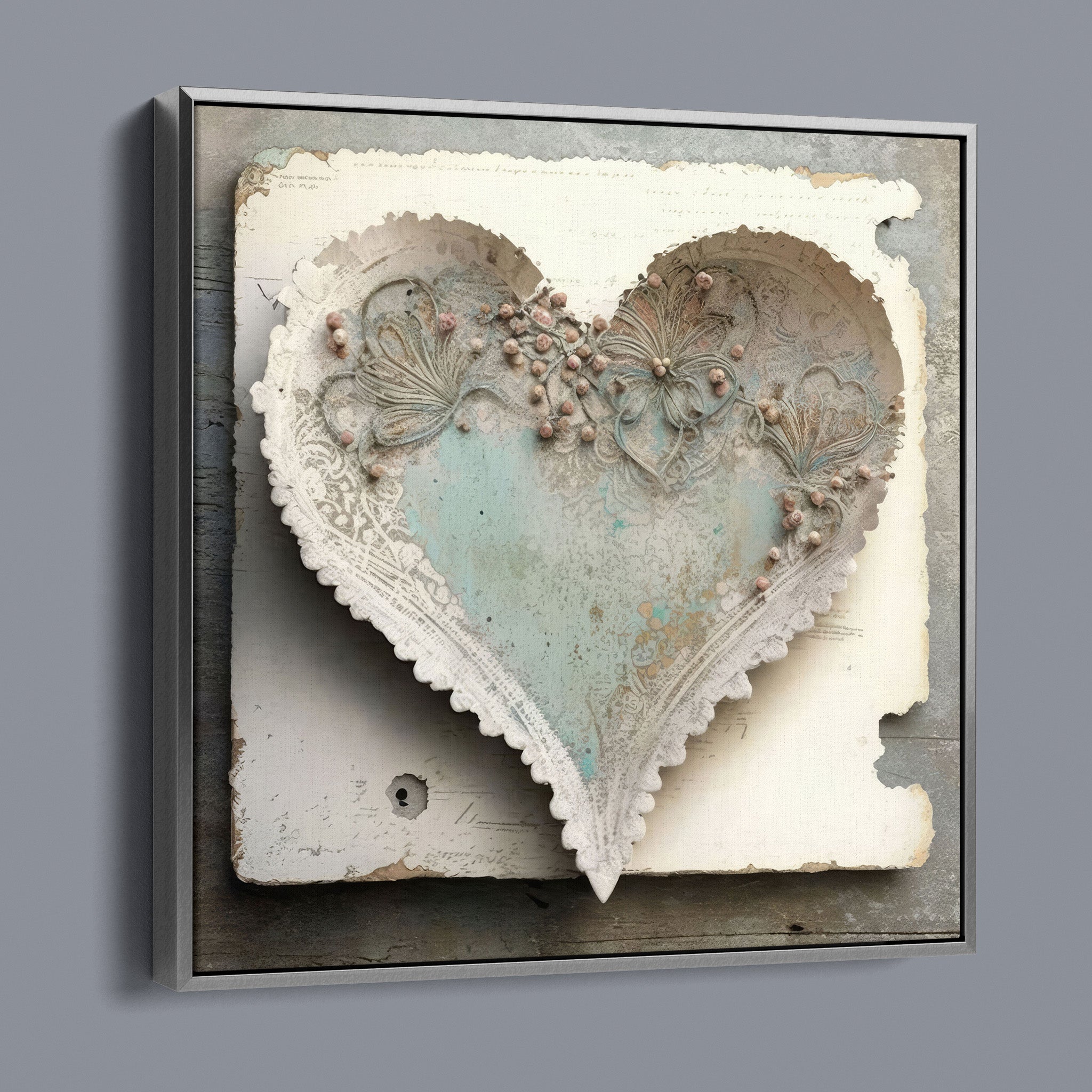 Soft Distressed Encaustic heart