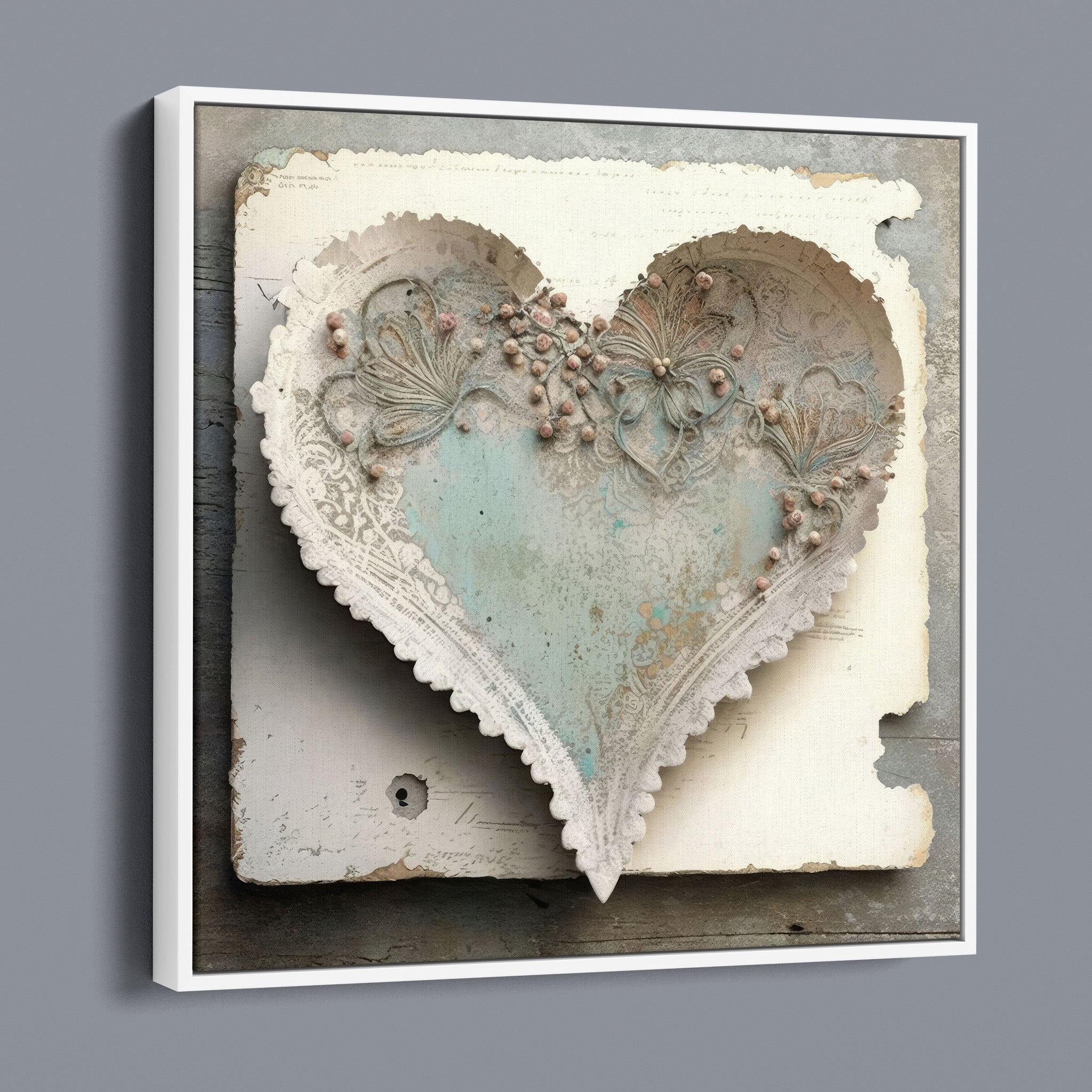 Soft Distressed Encaustic heart