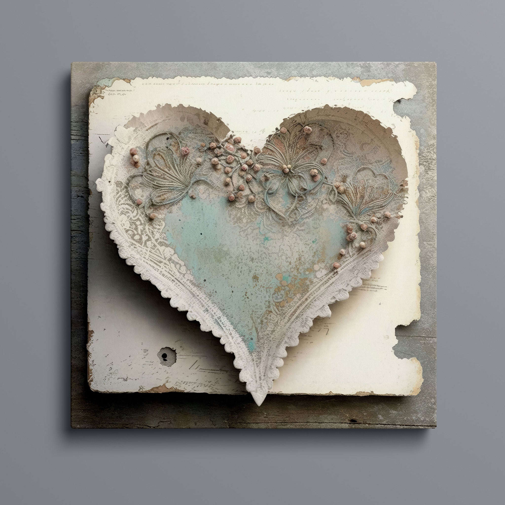 Soft Distressed Encaustic heart