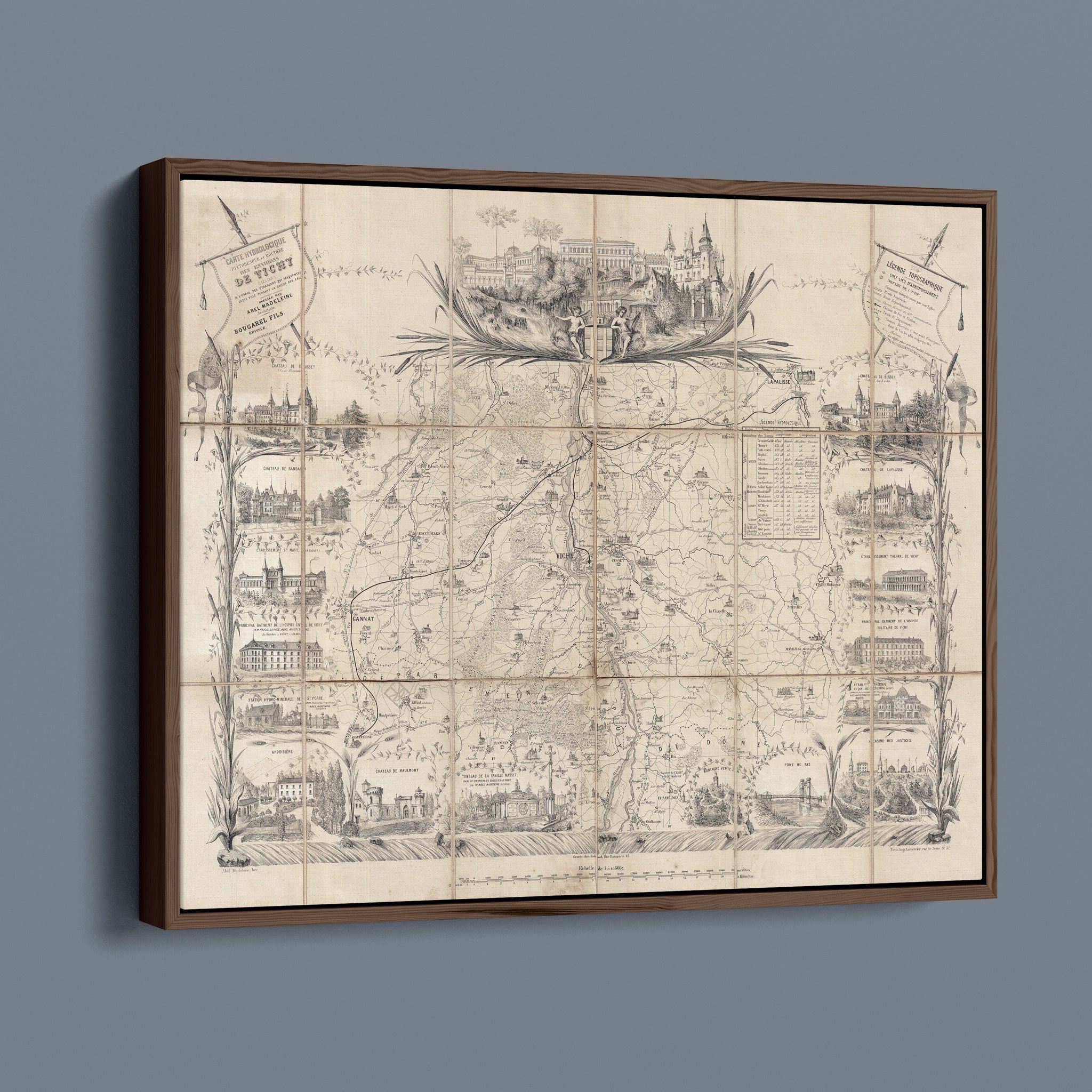 Antique Map of Vichy France