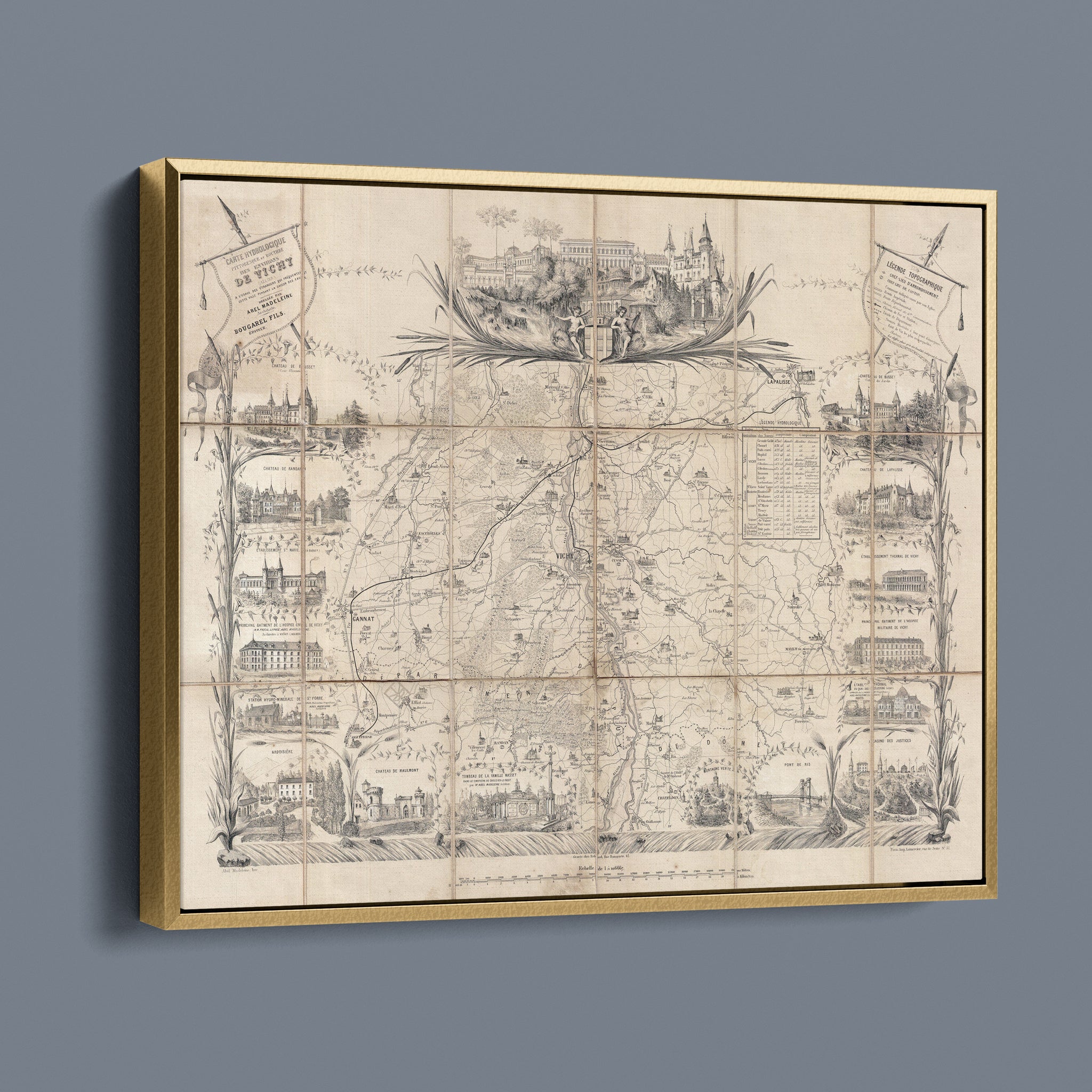 Antique Map of Vichy France