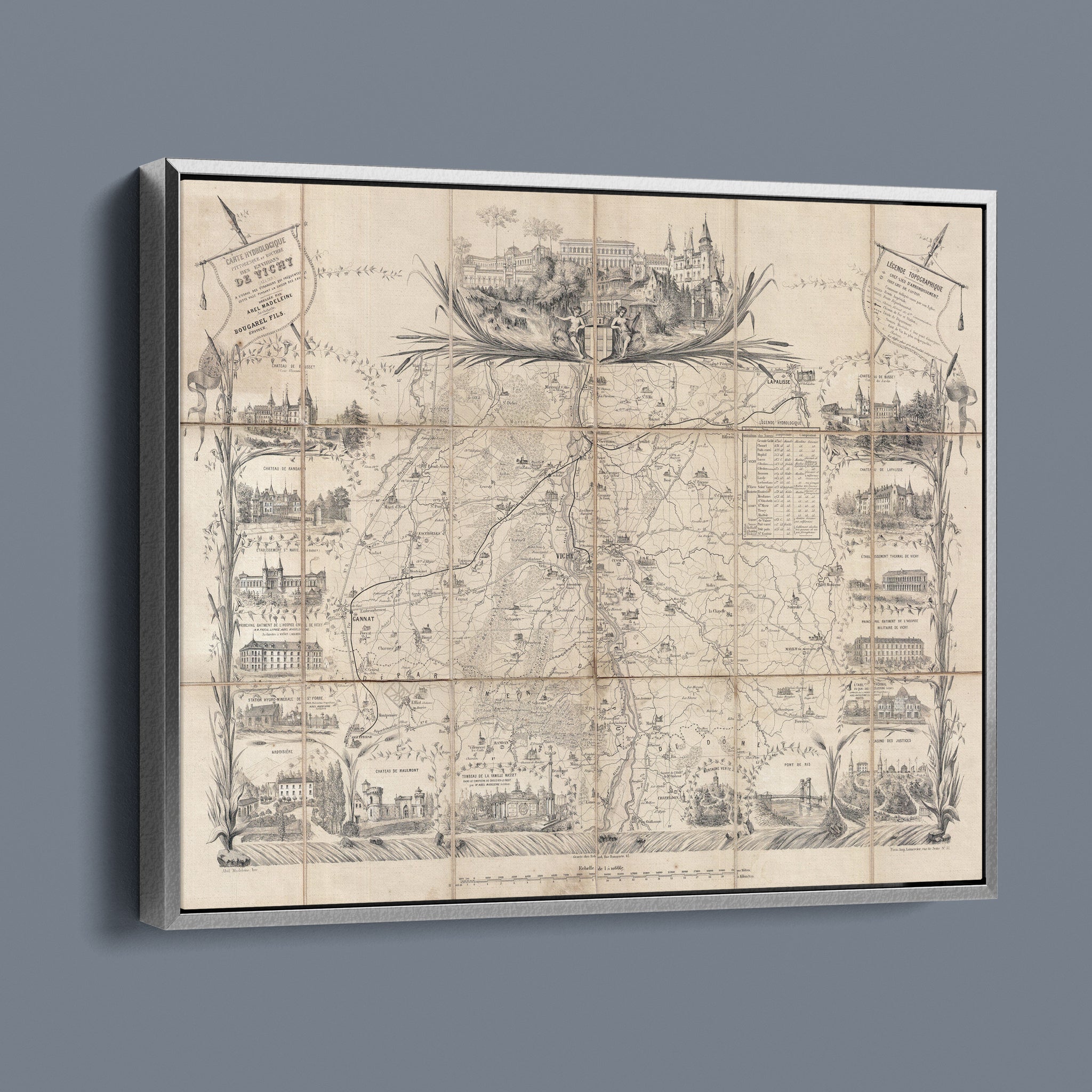 Antique Map of Vichy France