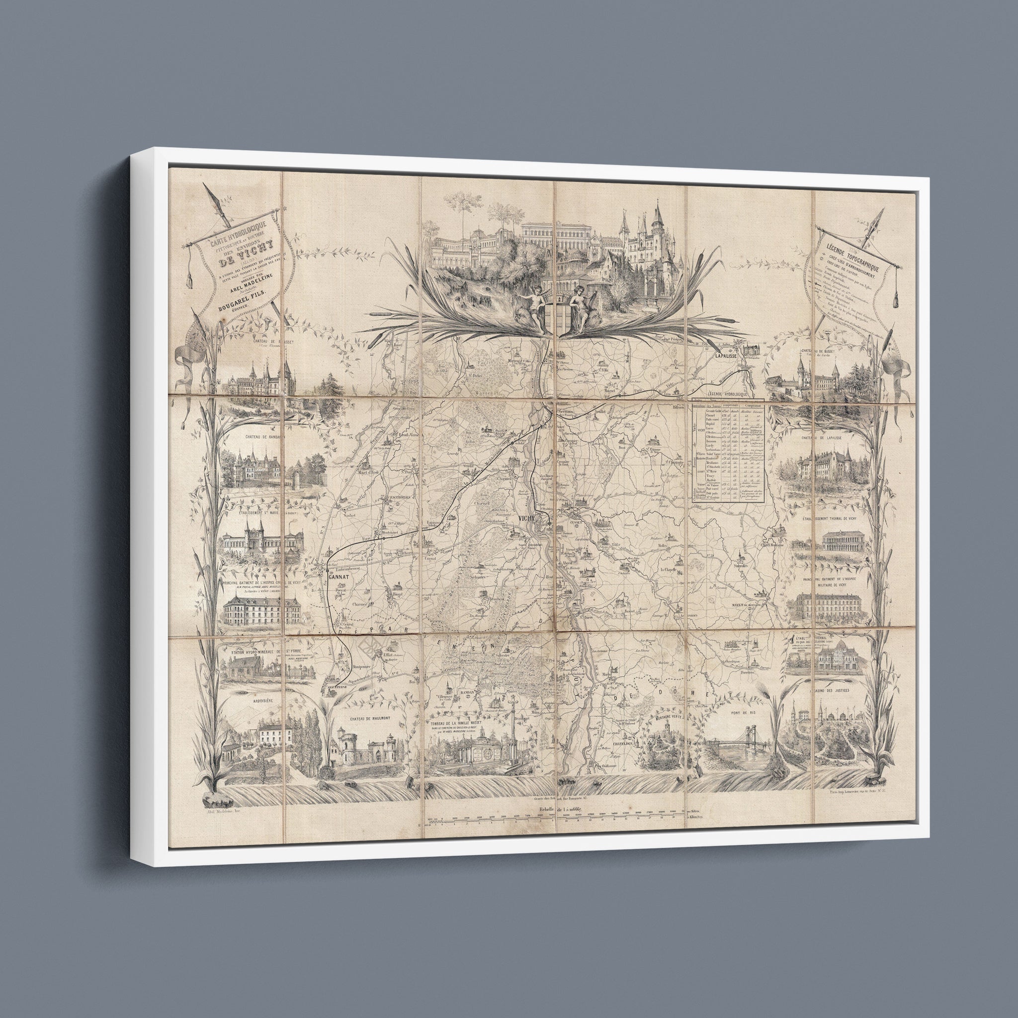 Antique Map of Vichy France