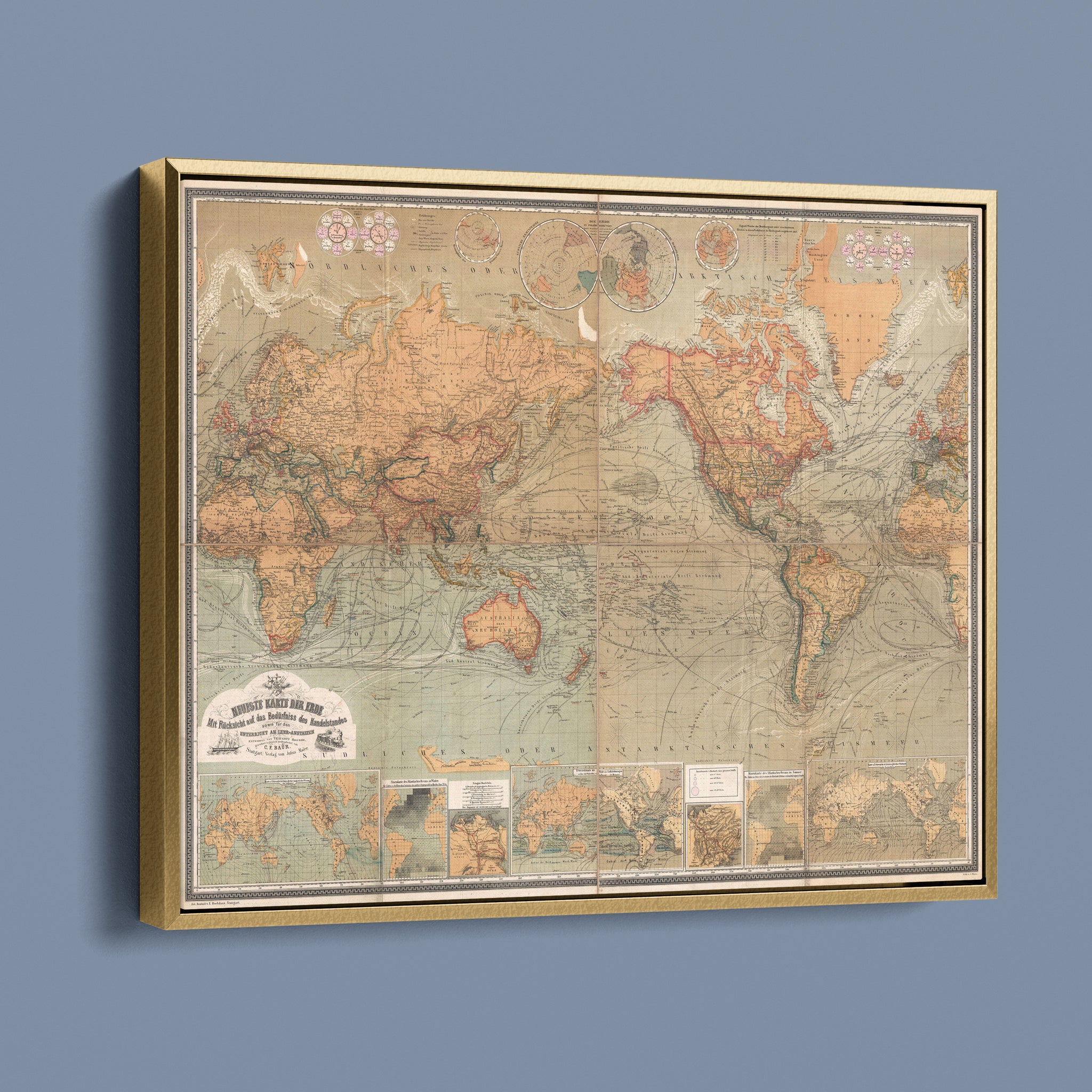 Neueste Karte der Erde: Antique World Map