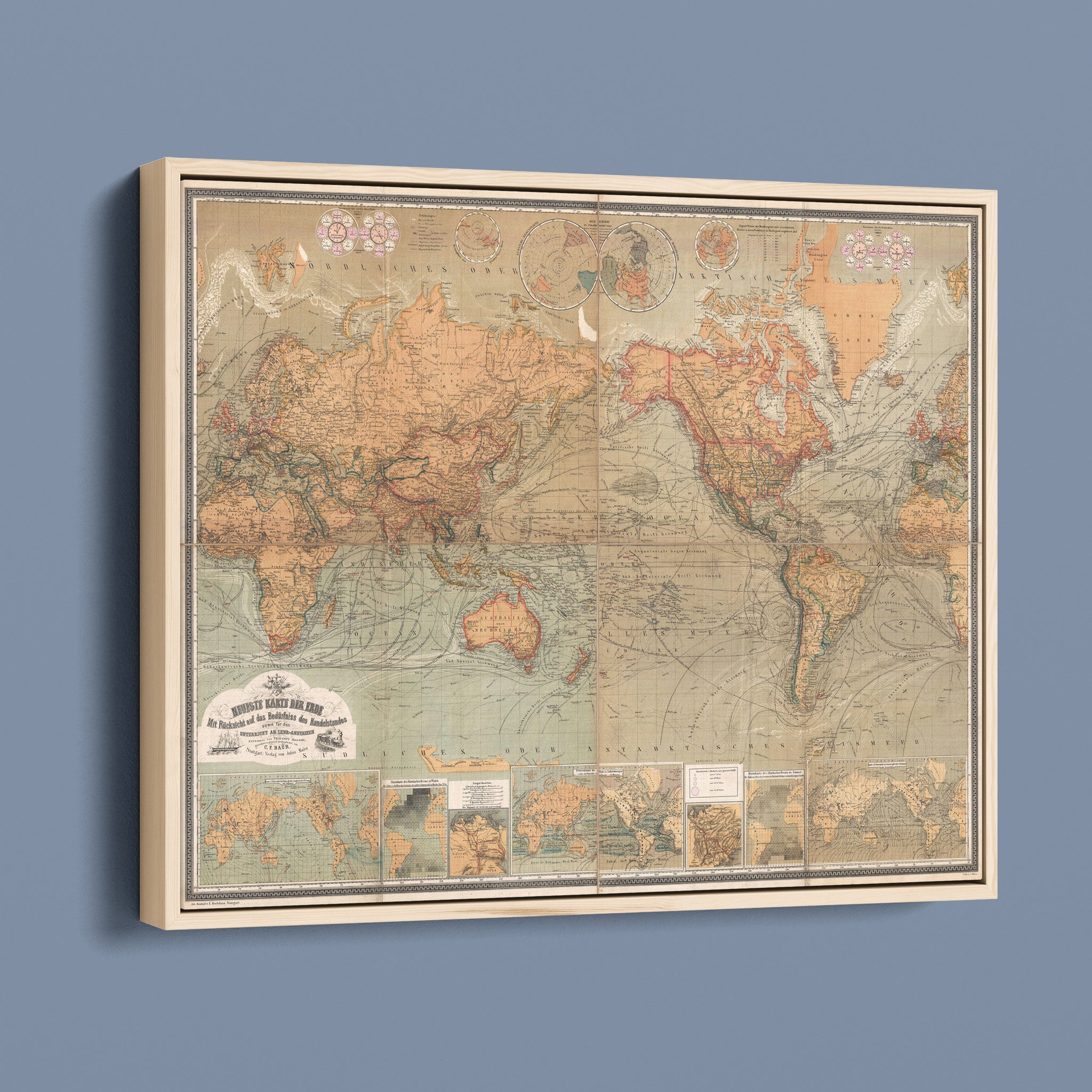 Neueste Karte der Erde: Antique World Map