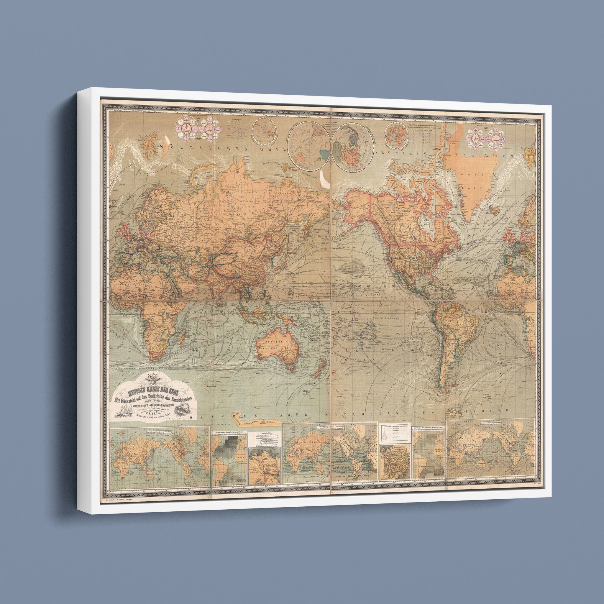 Neueste Karte der Erde: Antique World Map