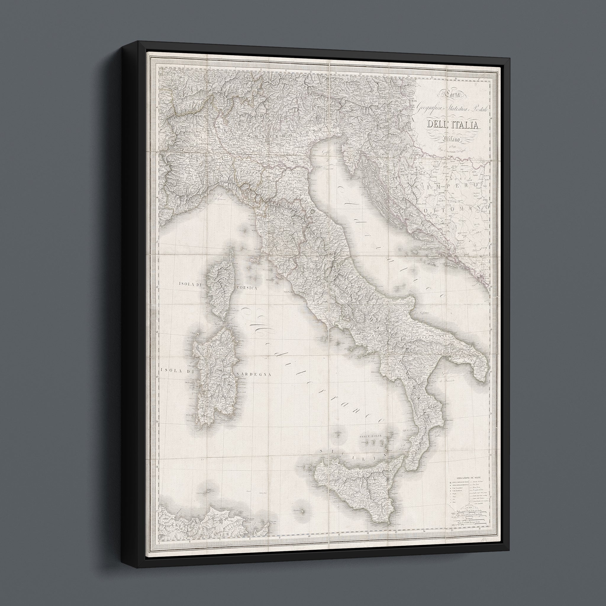 Carta Dell'Italia: Vintage Map of Italy