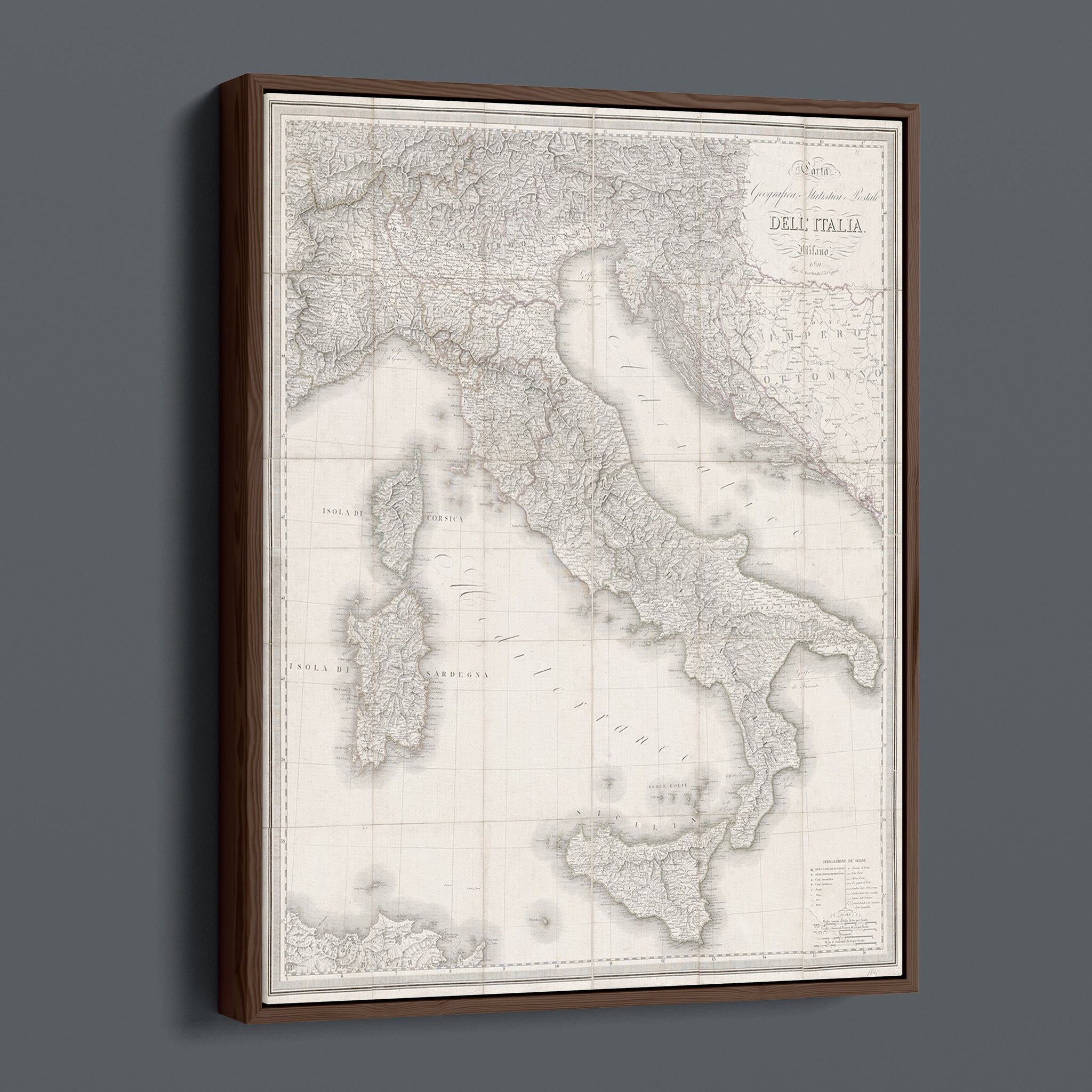 Carta Dell'Italia: Vintage Map of Italy