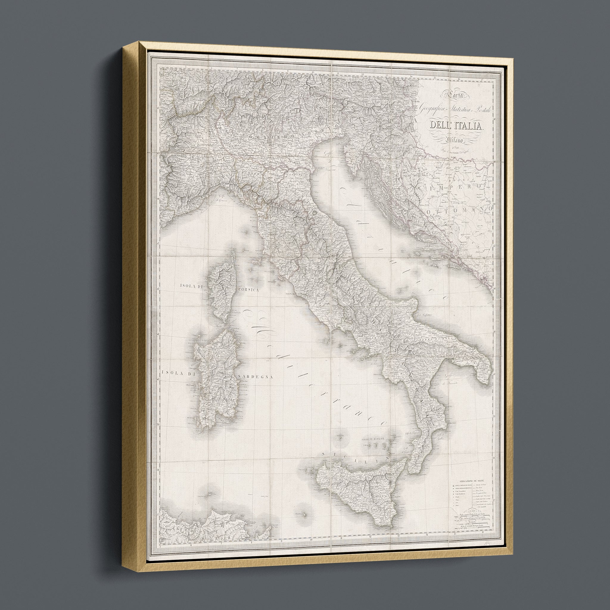 Carta Dell'Italia: Vintage Map of Italy