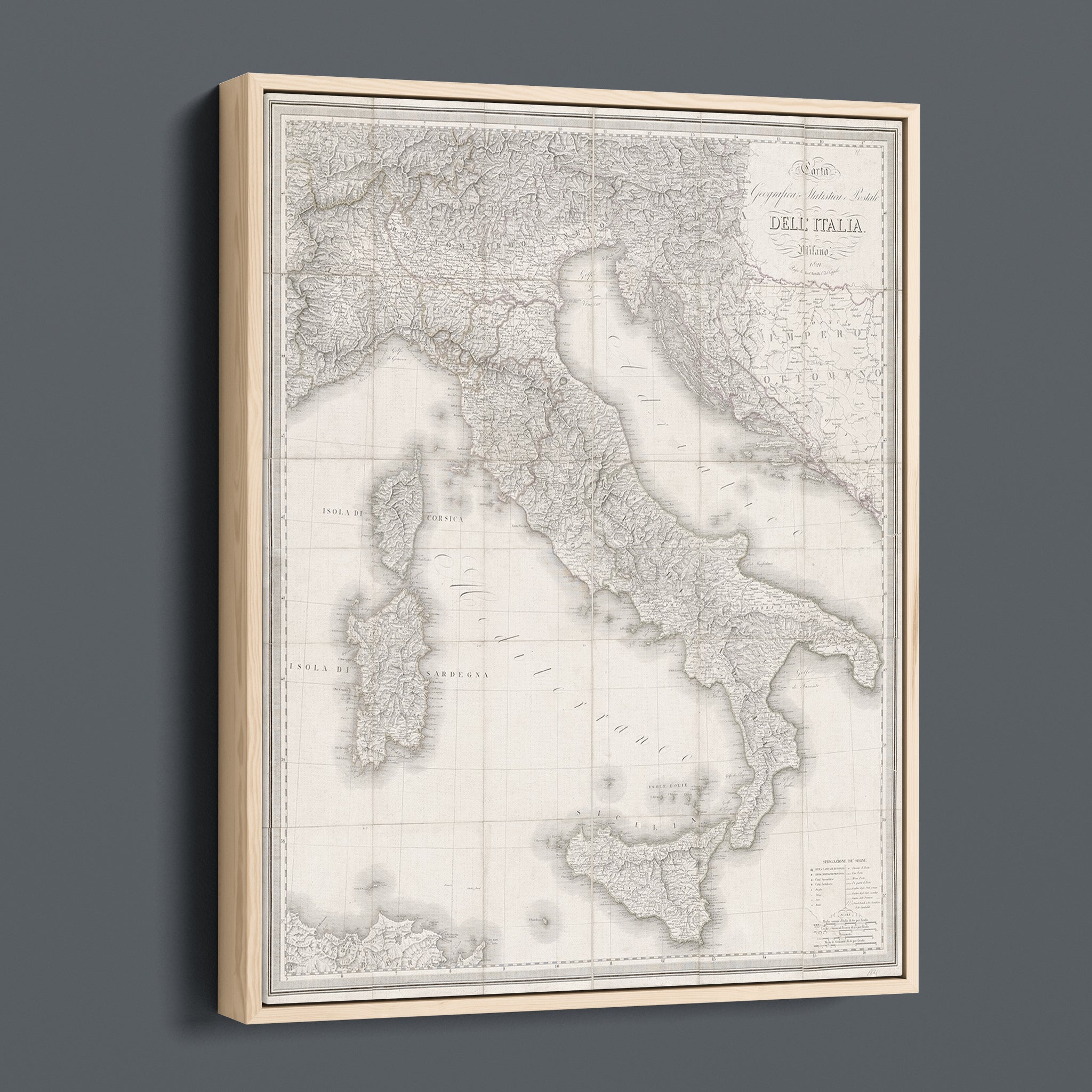 Carta Dell'Italia: Vintage Map of Italy