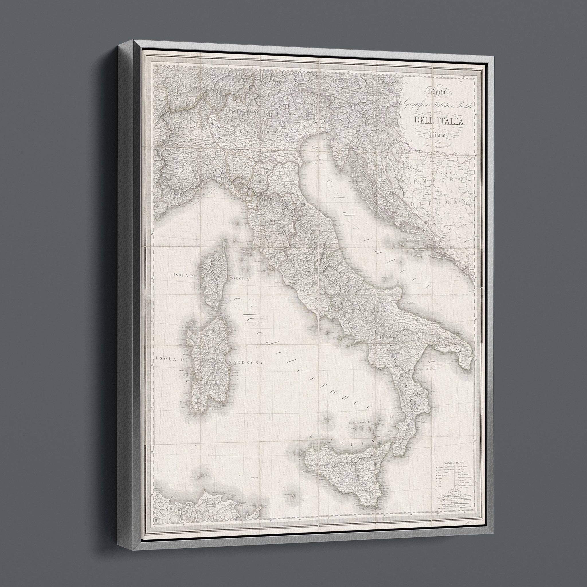 Carta Dell'Italia: Vintage Map of Italy