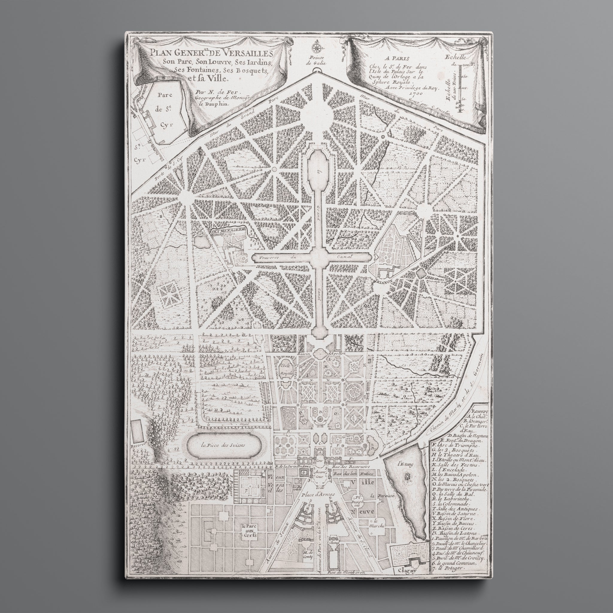 Plan General de Versailles 1700