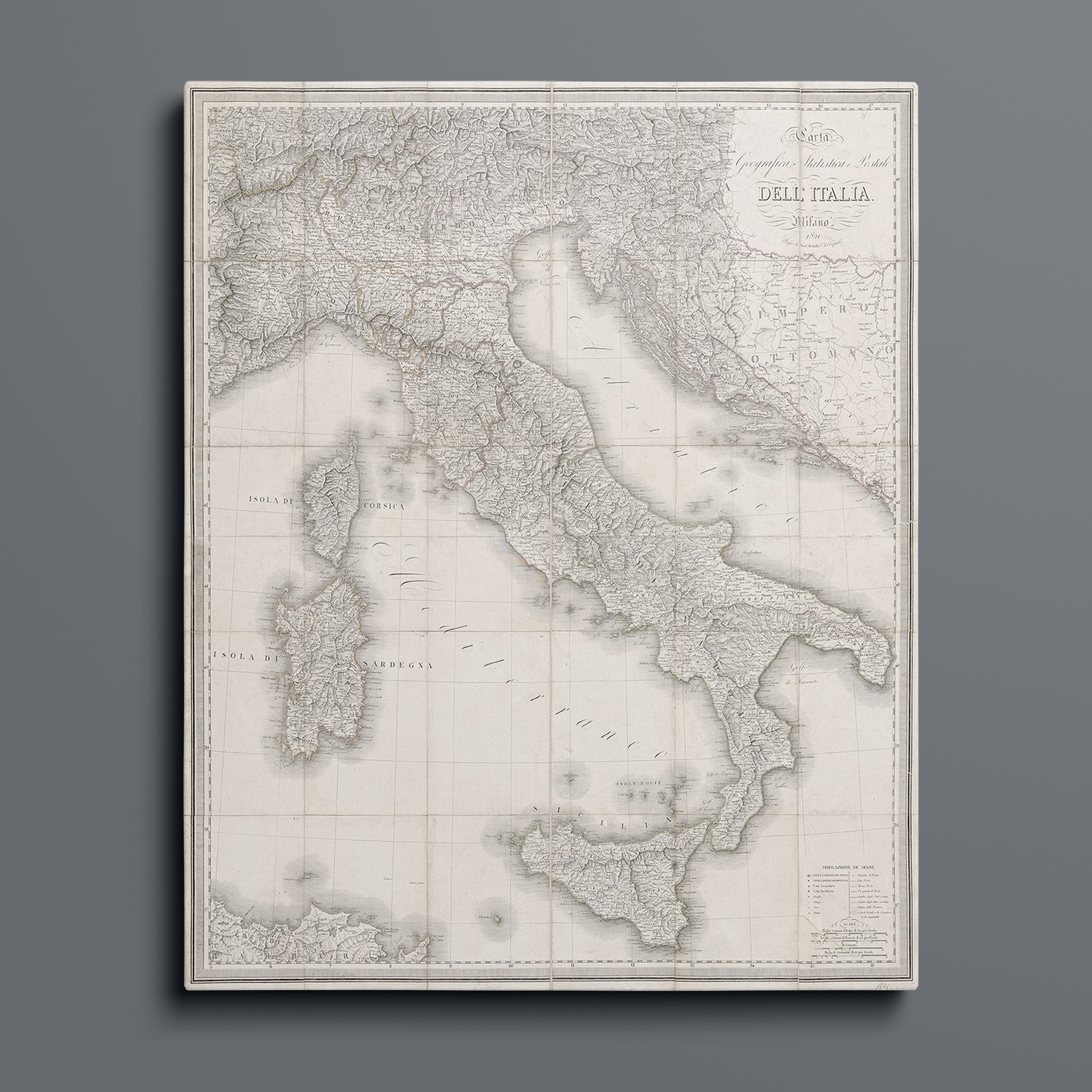Carta Dell'Italia: Vintage Map of Italy