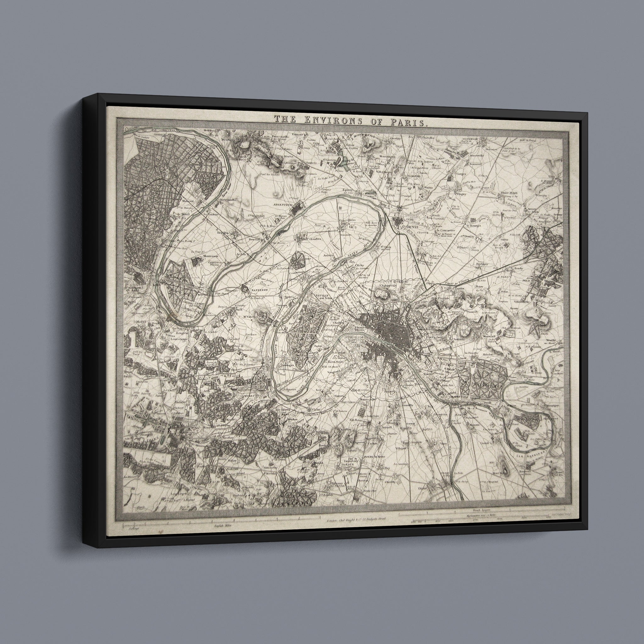 The Environs of Paris - Vintage Map of Paris