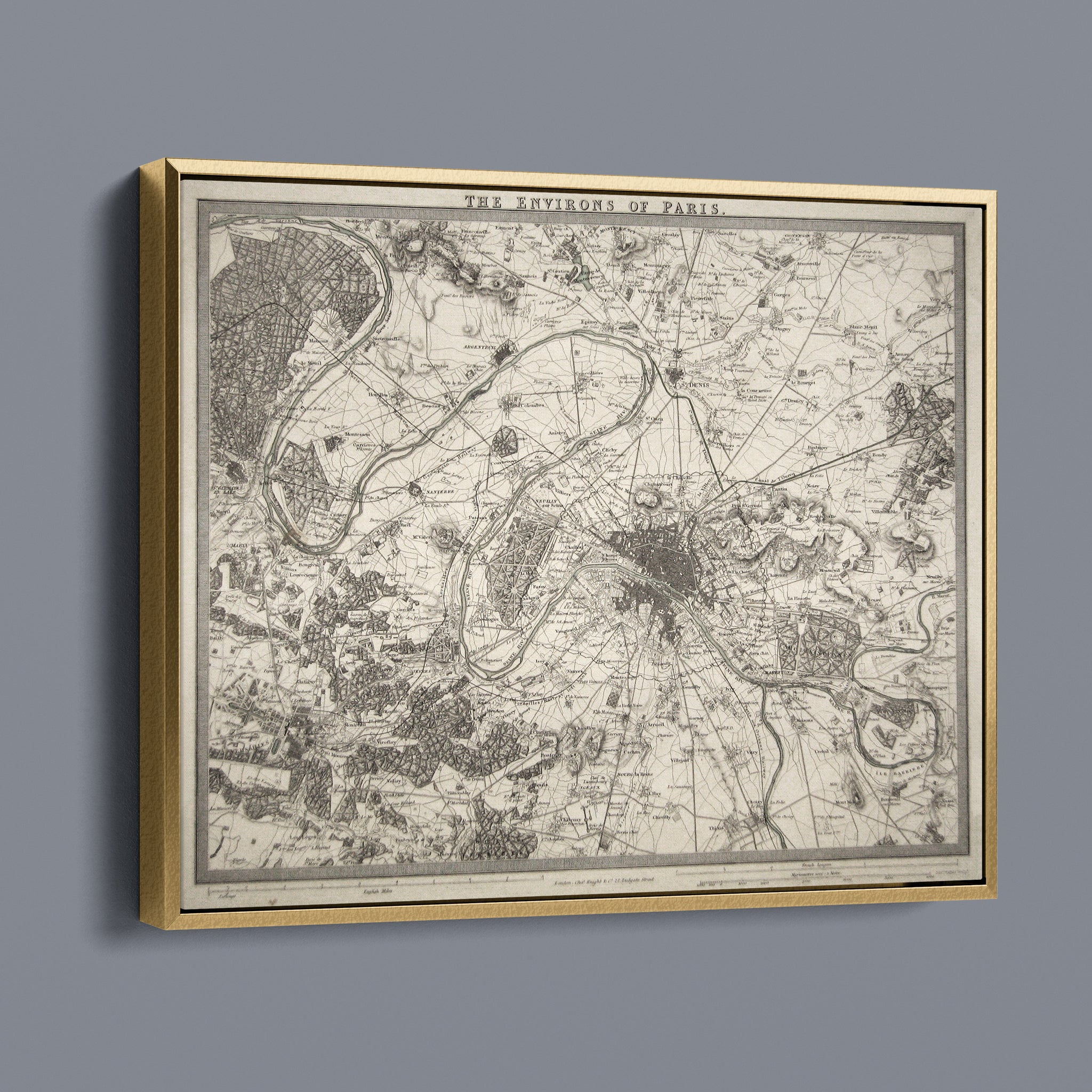 The Environs of Paris - Vintage Map of Paris