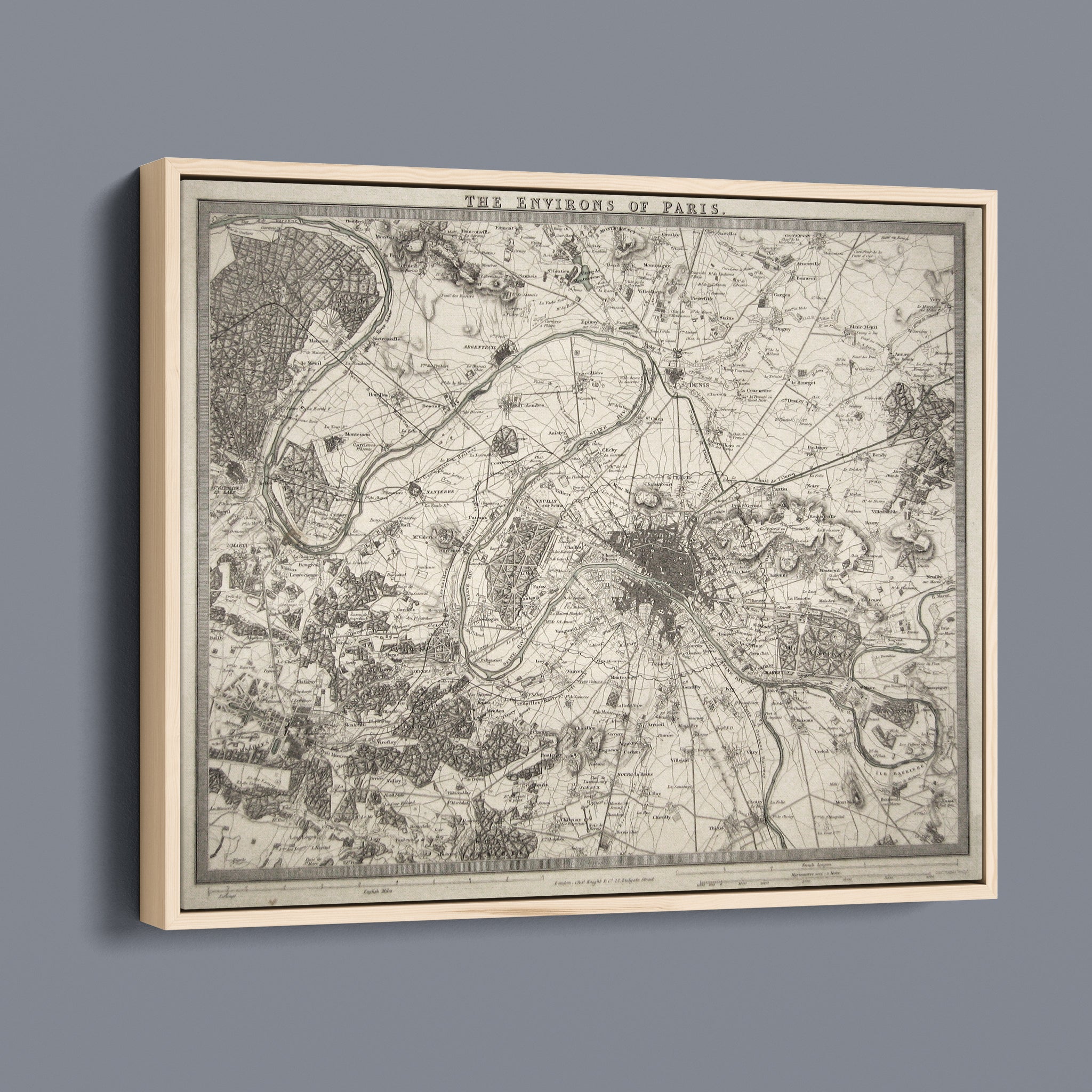 The Environs of Paris - Vintage Map of Paris