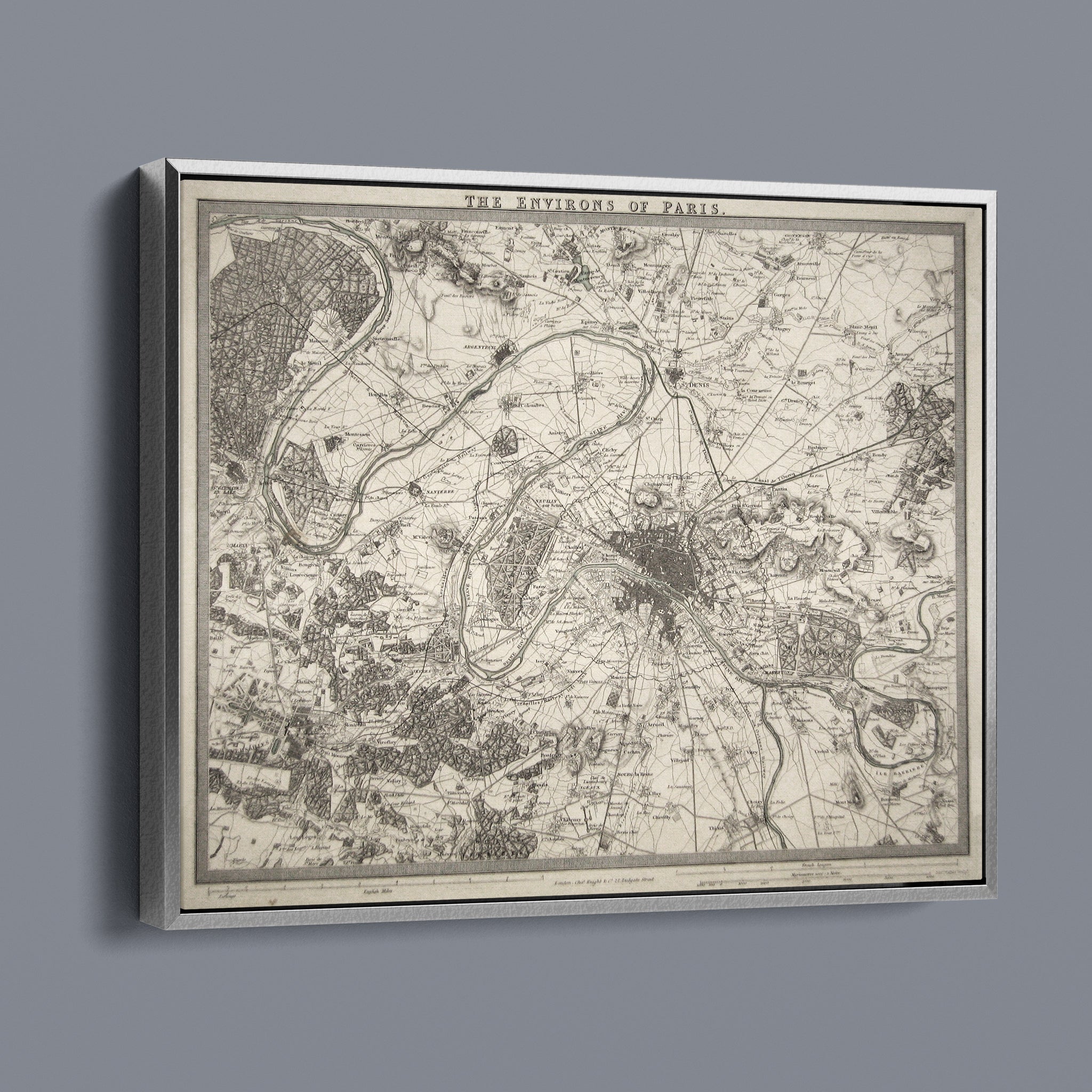 The Environs of Paris - Vintage Map of Paris