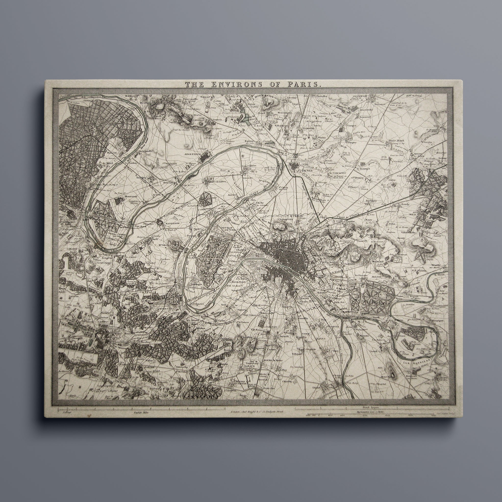 The Environs of Paris - Vintage Map of Paris