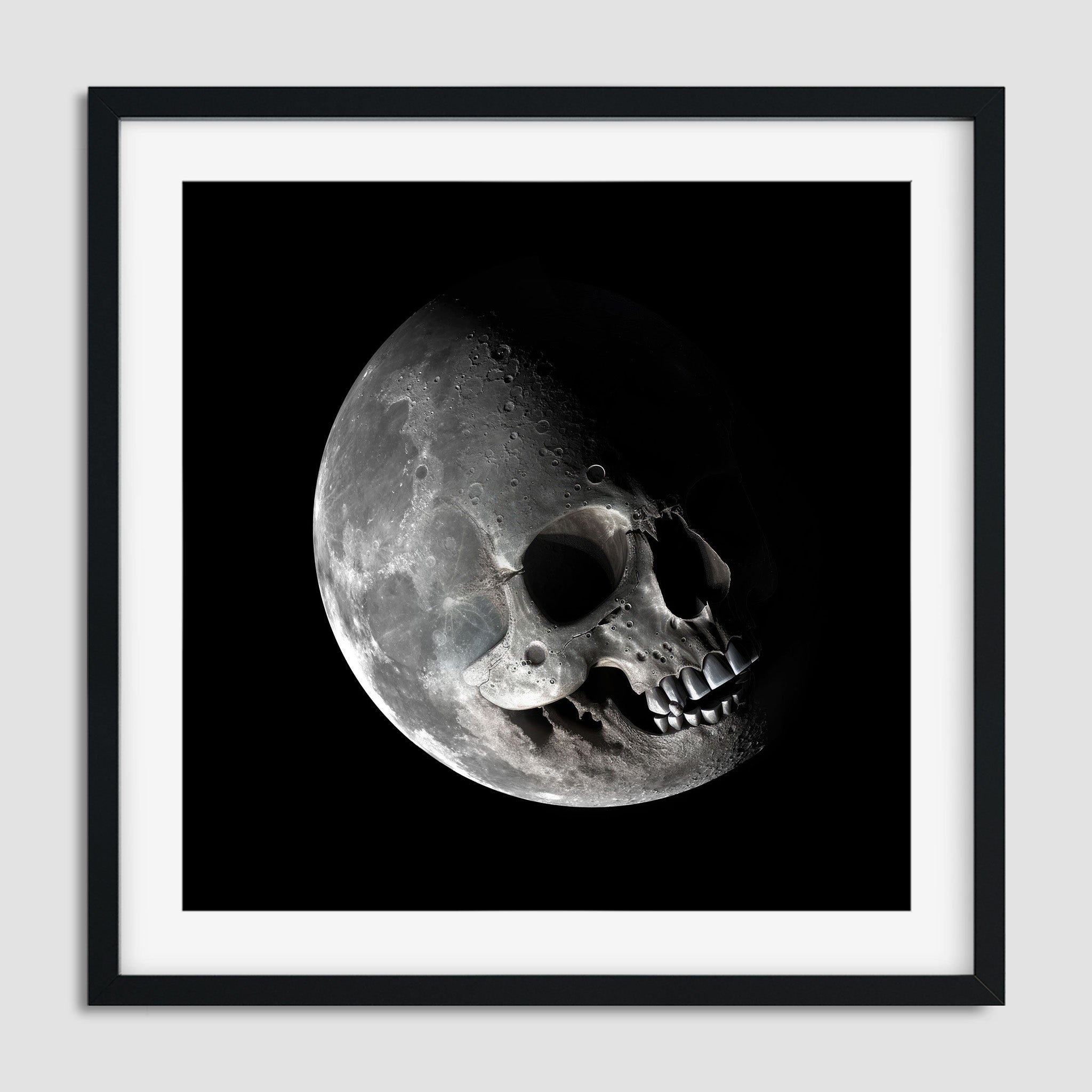 Skull Moon | Surreal and Haunting Lunar Art with Macabre Skull