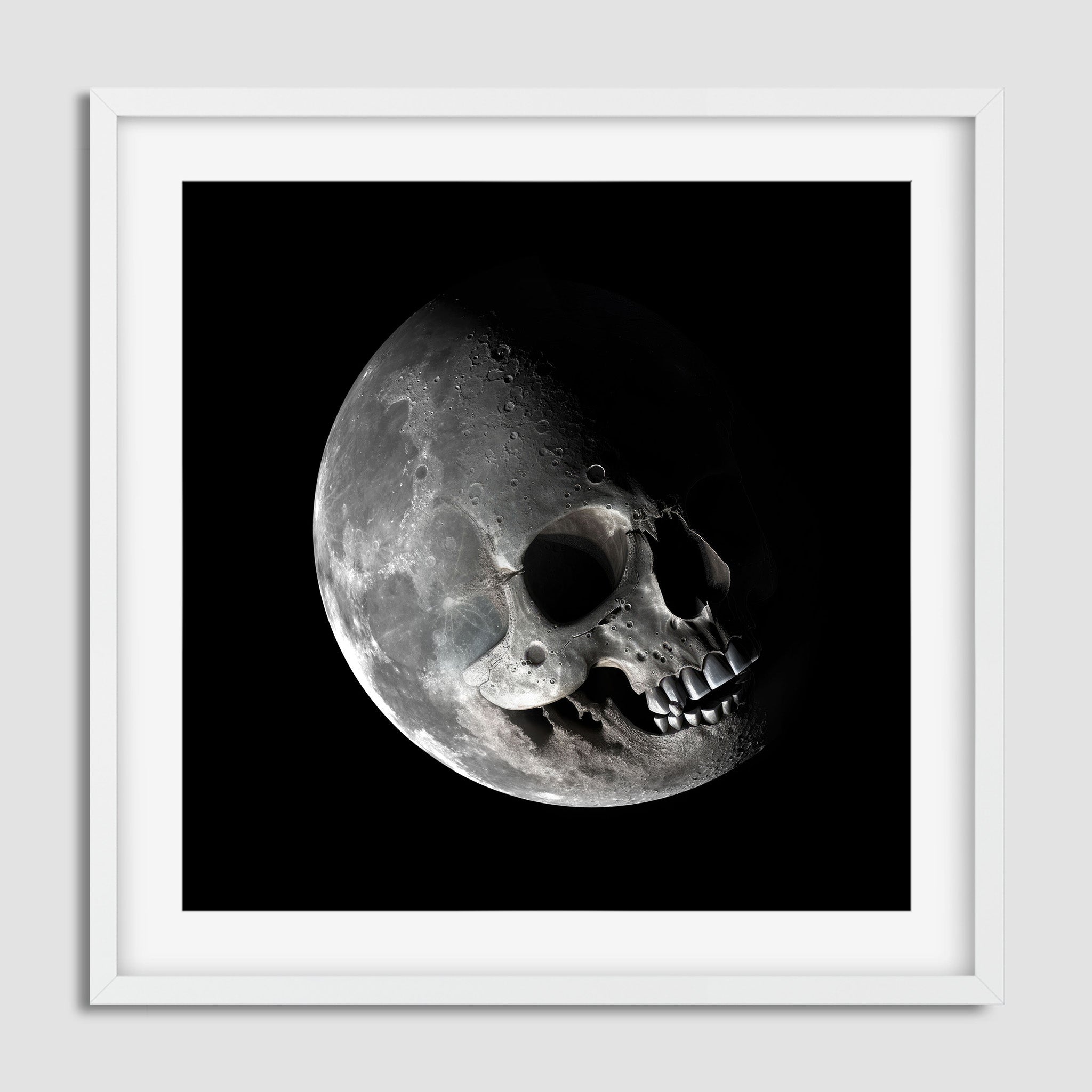 Skull Moon | Surreal and Haunting Lunar Art with Macabre Skull