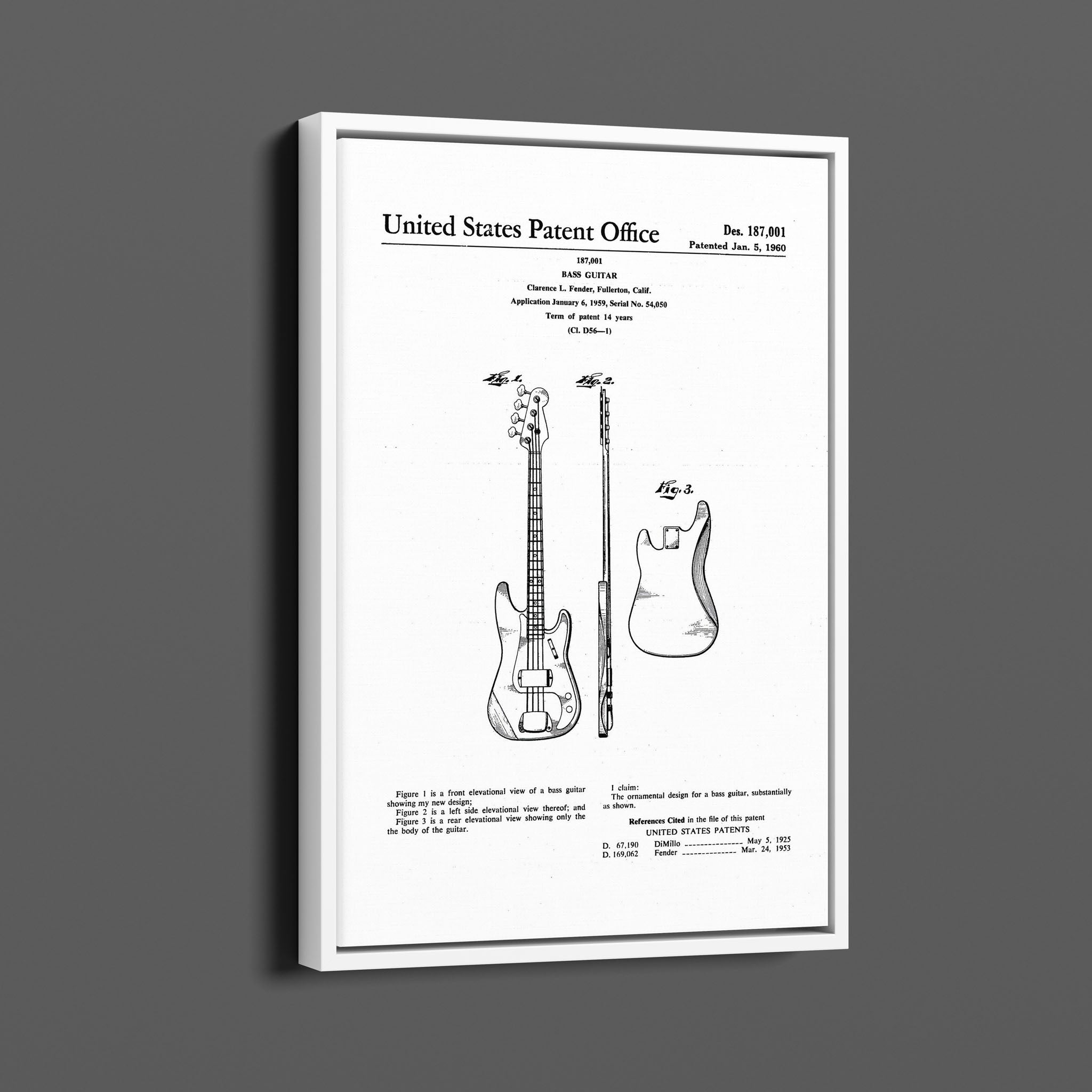 Vintage Patent Illustrations_Fender Bass Guitar