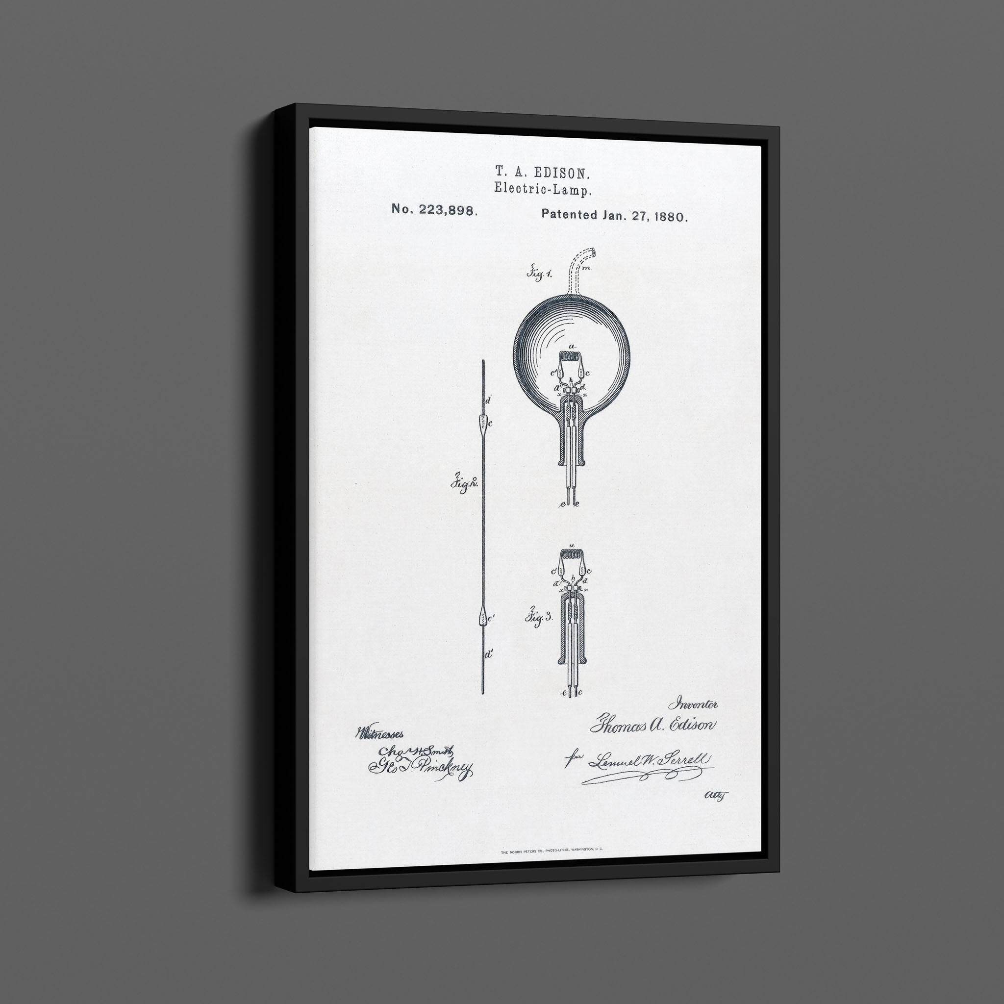 Vintage Patent Illustrations - Thomas Edison Light Bulb