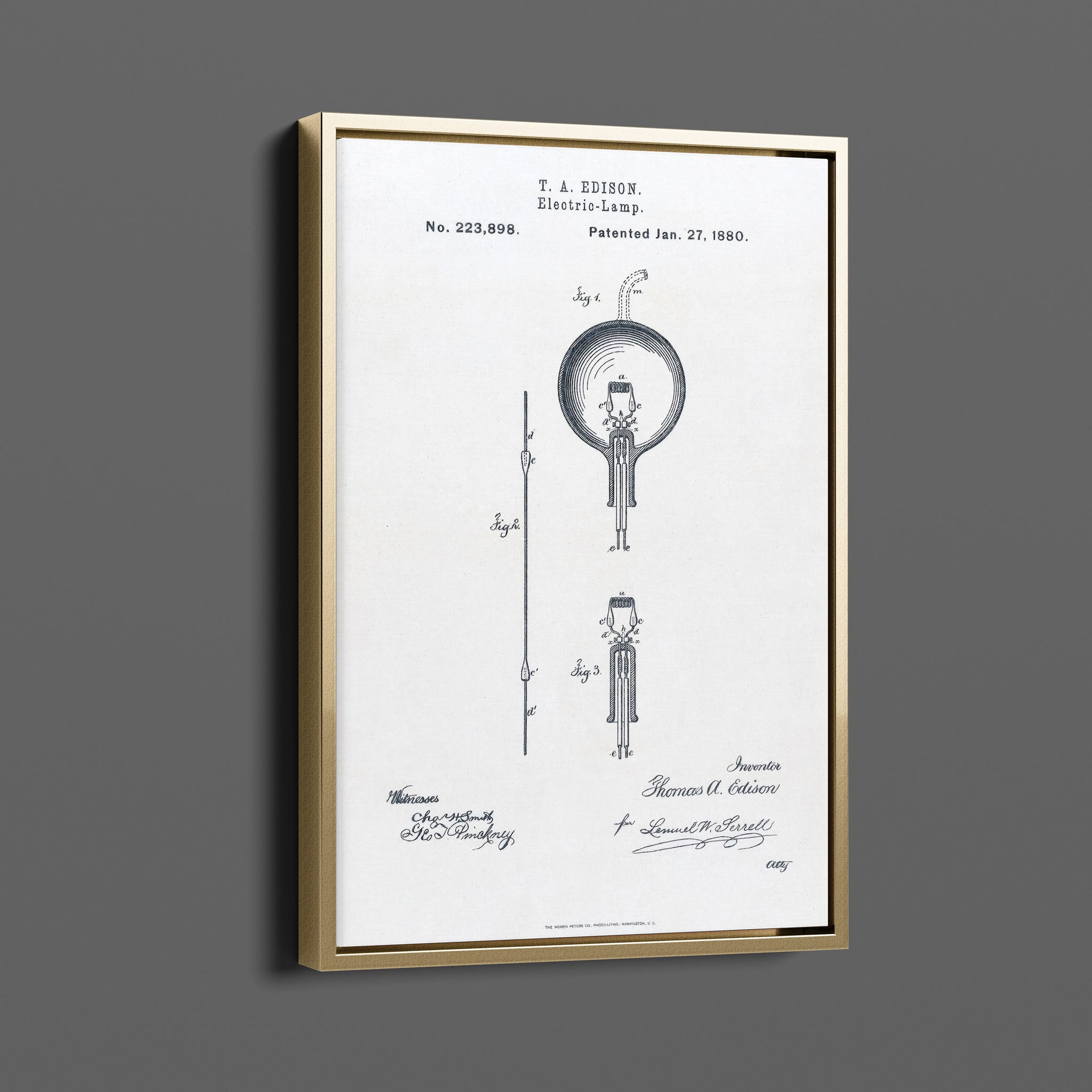 Vintage Patent Illustrations - Thomas Edison Light Bulb