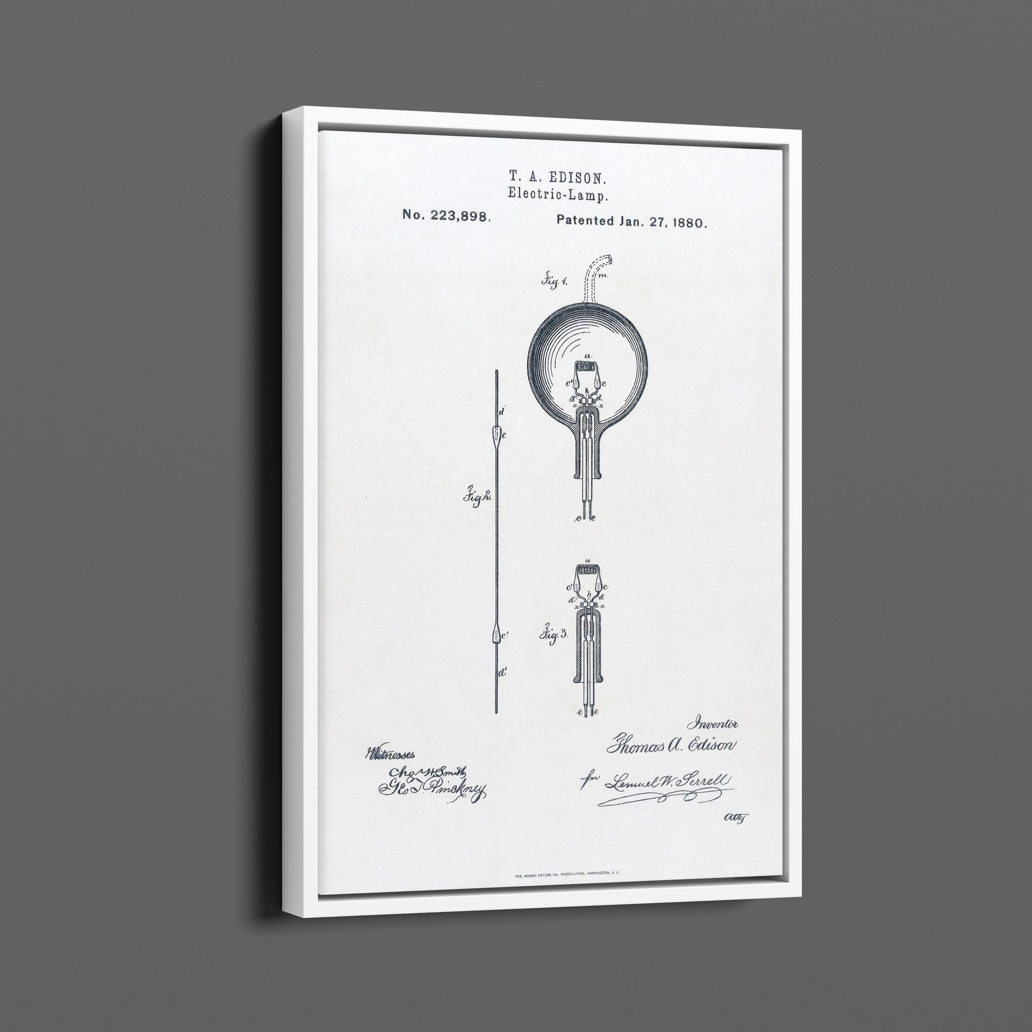 Vintage Patent Illustrations - Thomas Edison Light Bulb