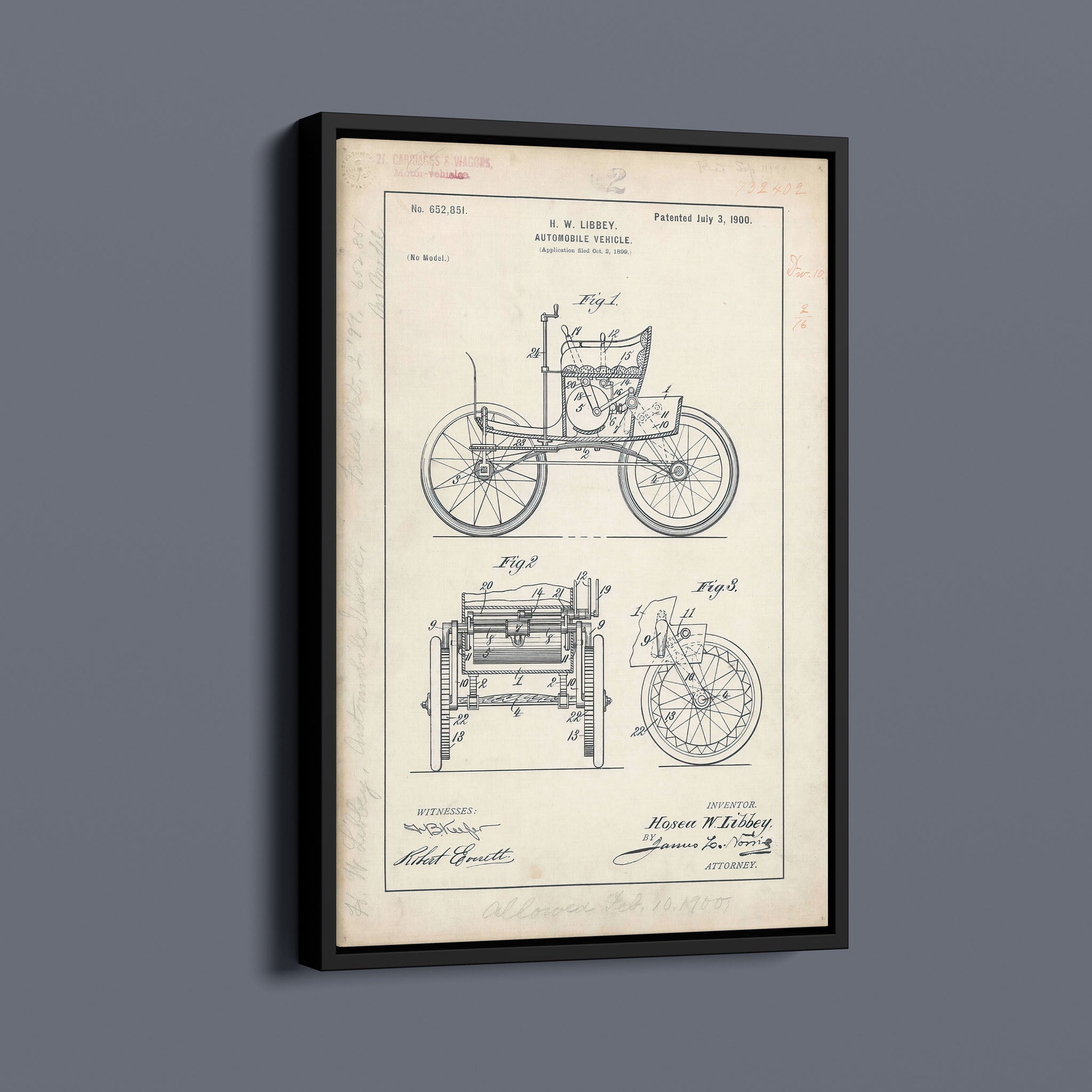 Vintage Patent Illustrations - Early Car Automobile