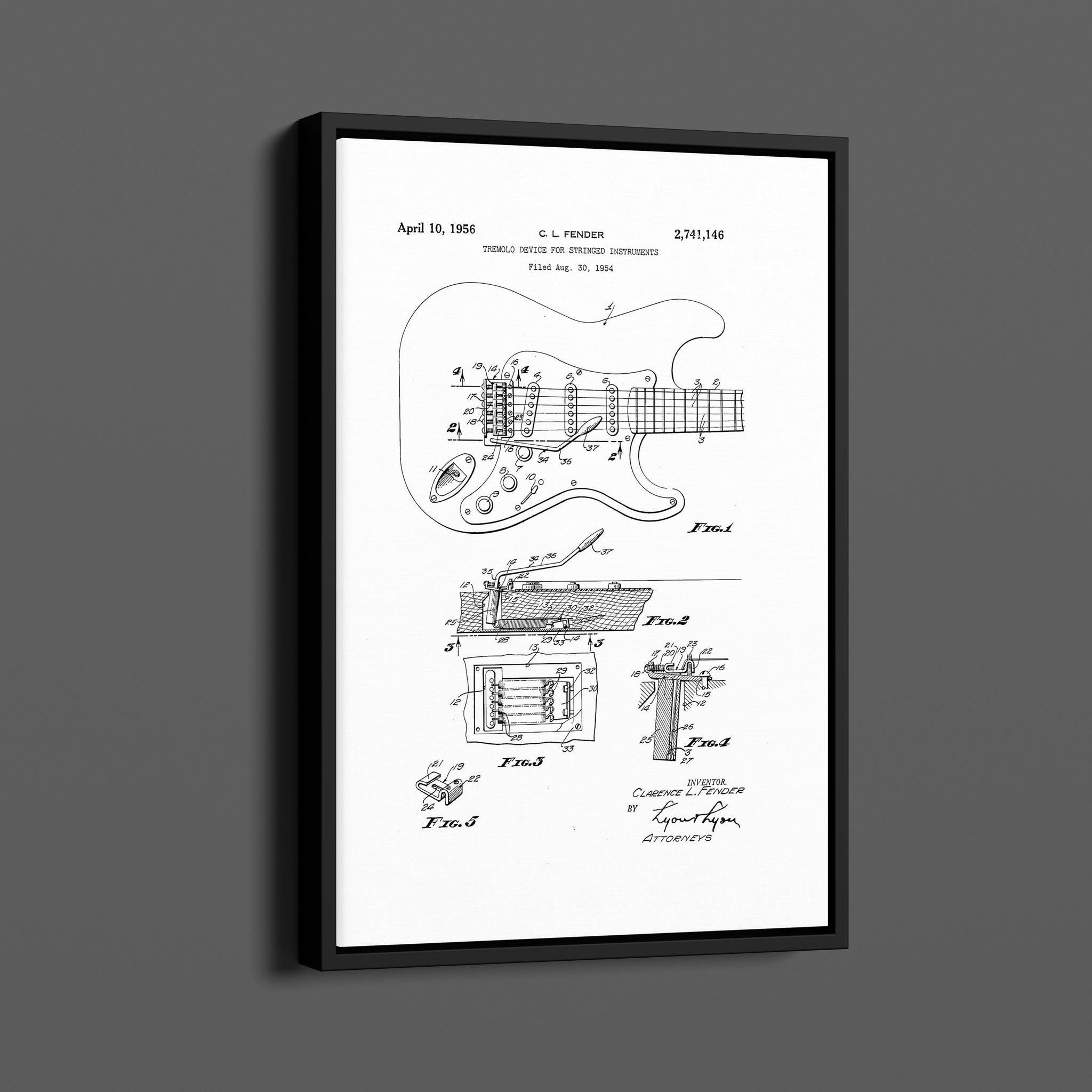 Vintage Patent Illustrations - Fender Guitar