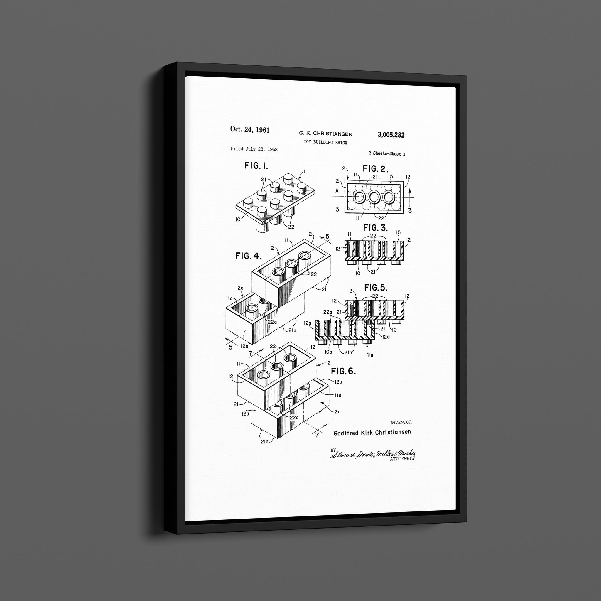 Vintage Patent Illustrations - Lego Brick