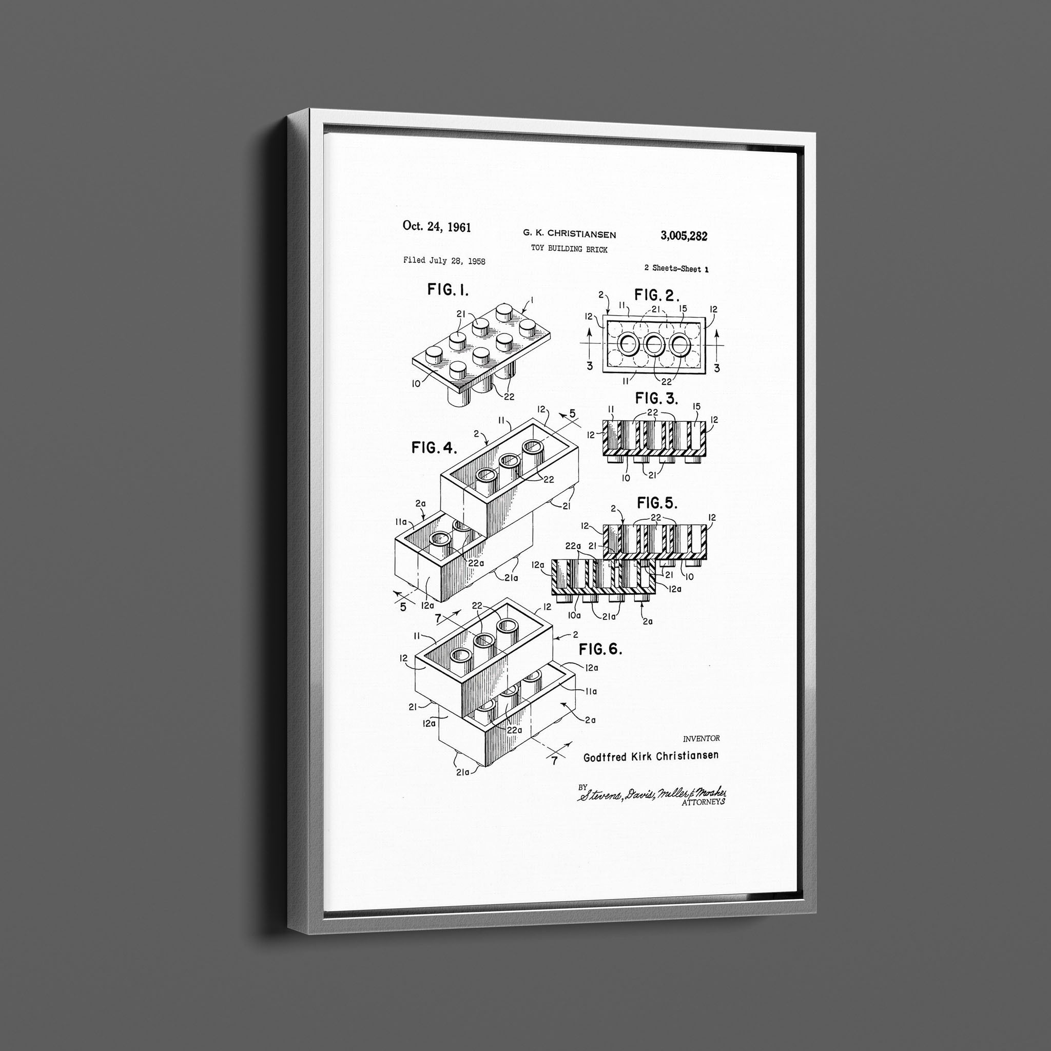 Vintage Patent Illustrations - Lego Brick