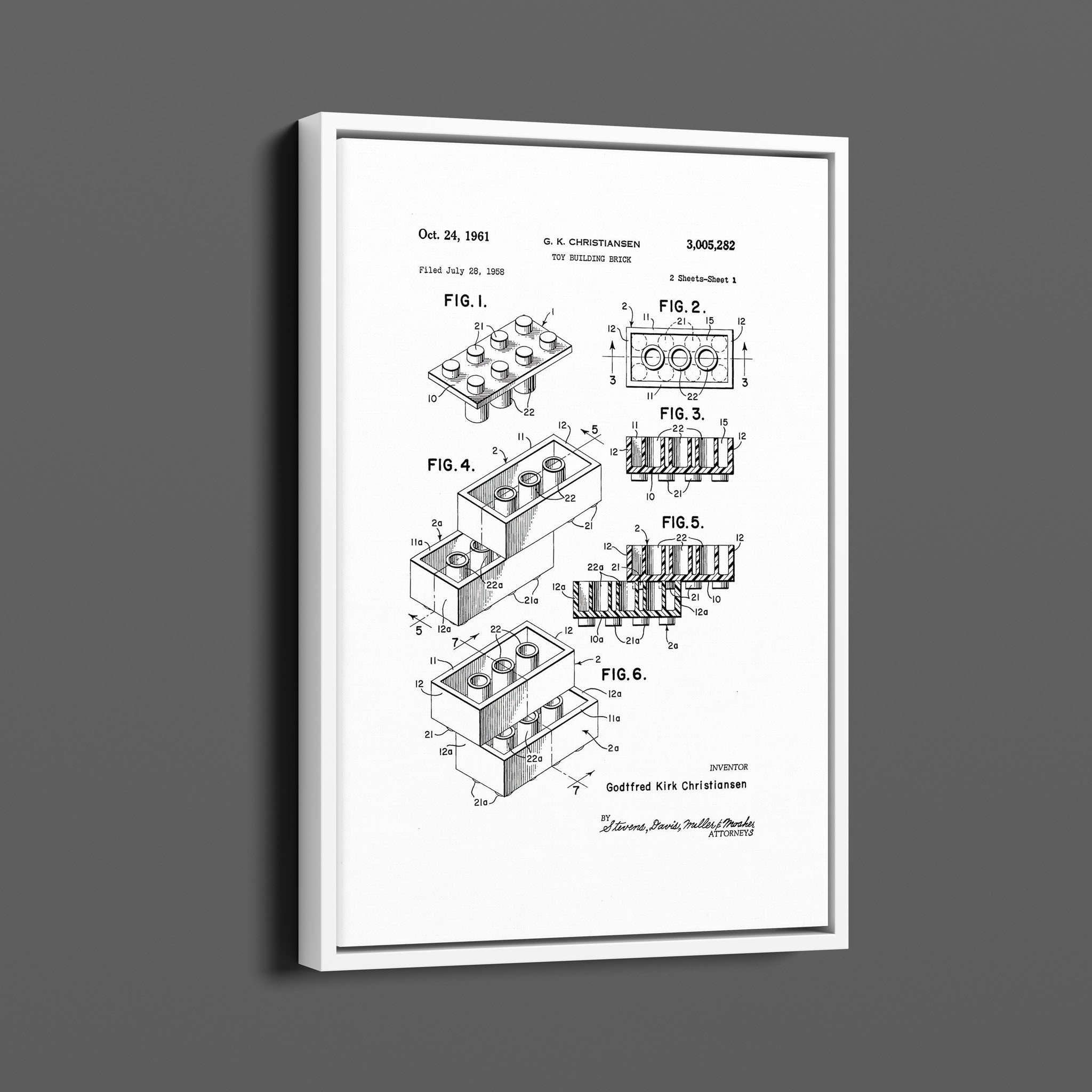 Vintage Patent Illustrations - Lego Brick