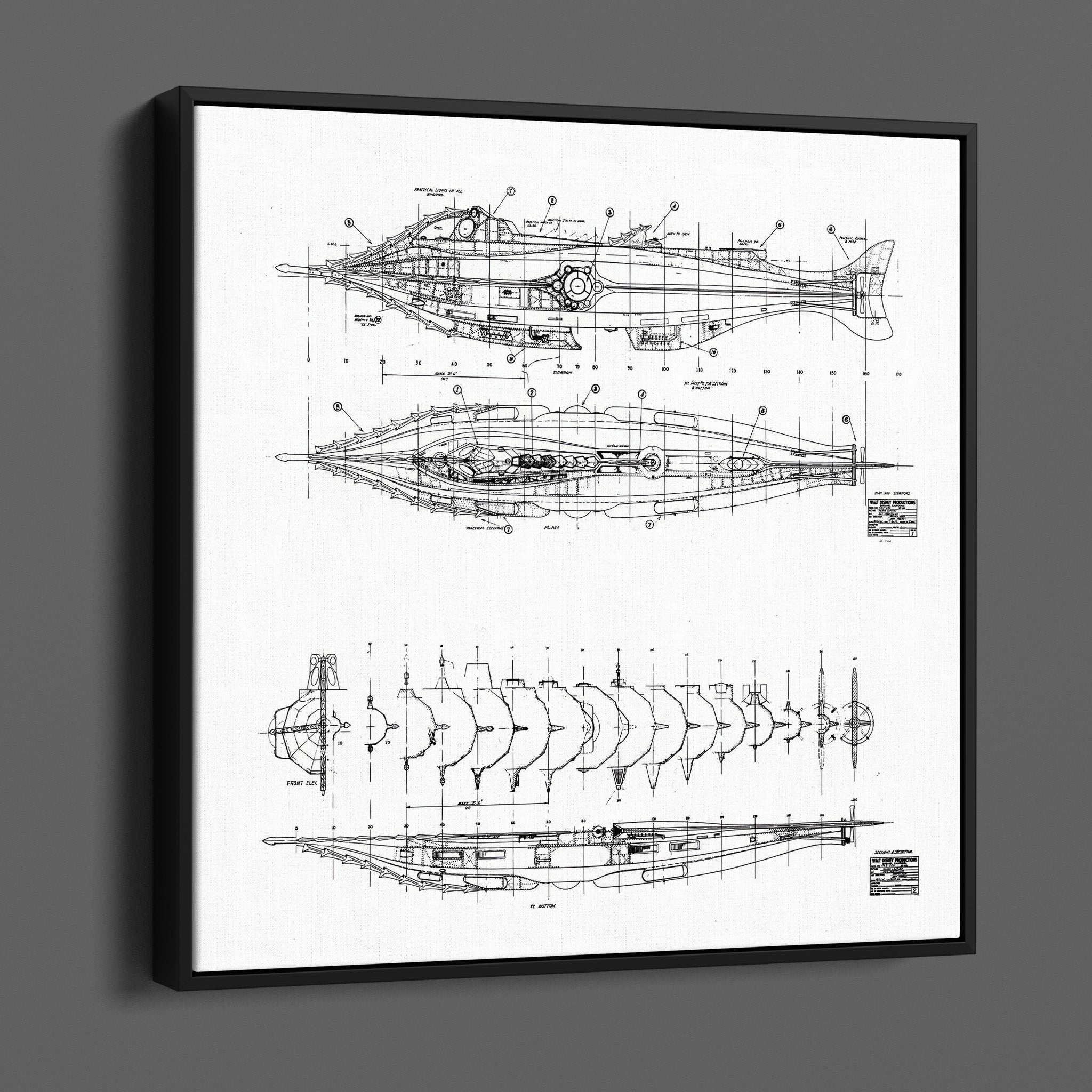 Vintage nautiluse ntire blueprints