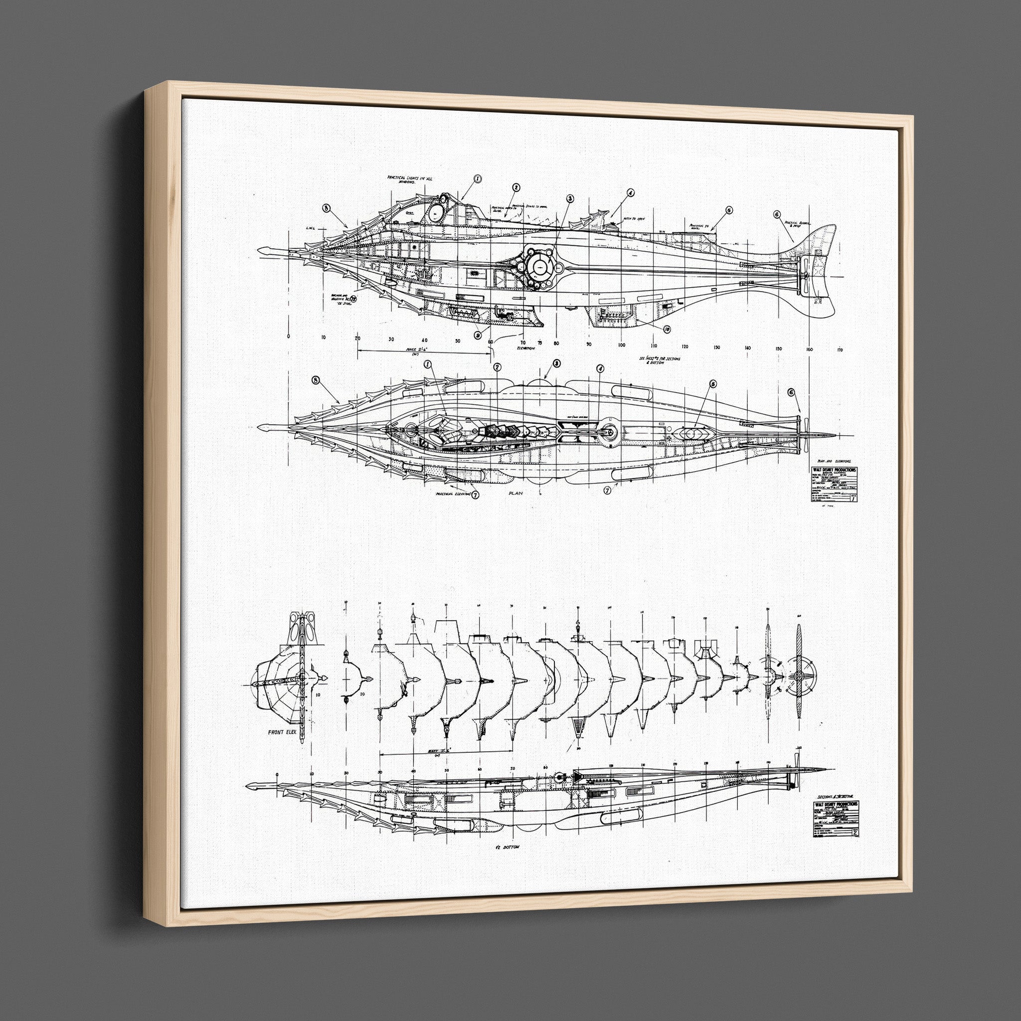 Vintage nautiluse ntire blueprints