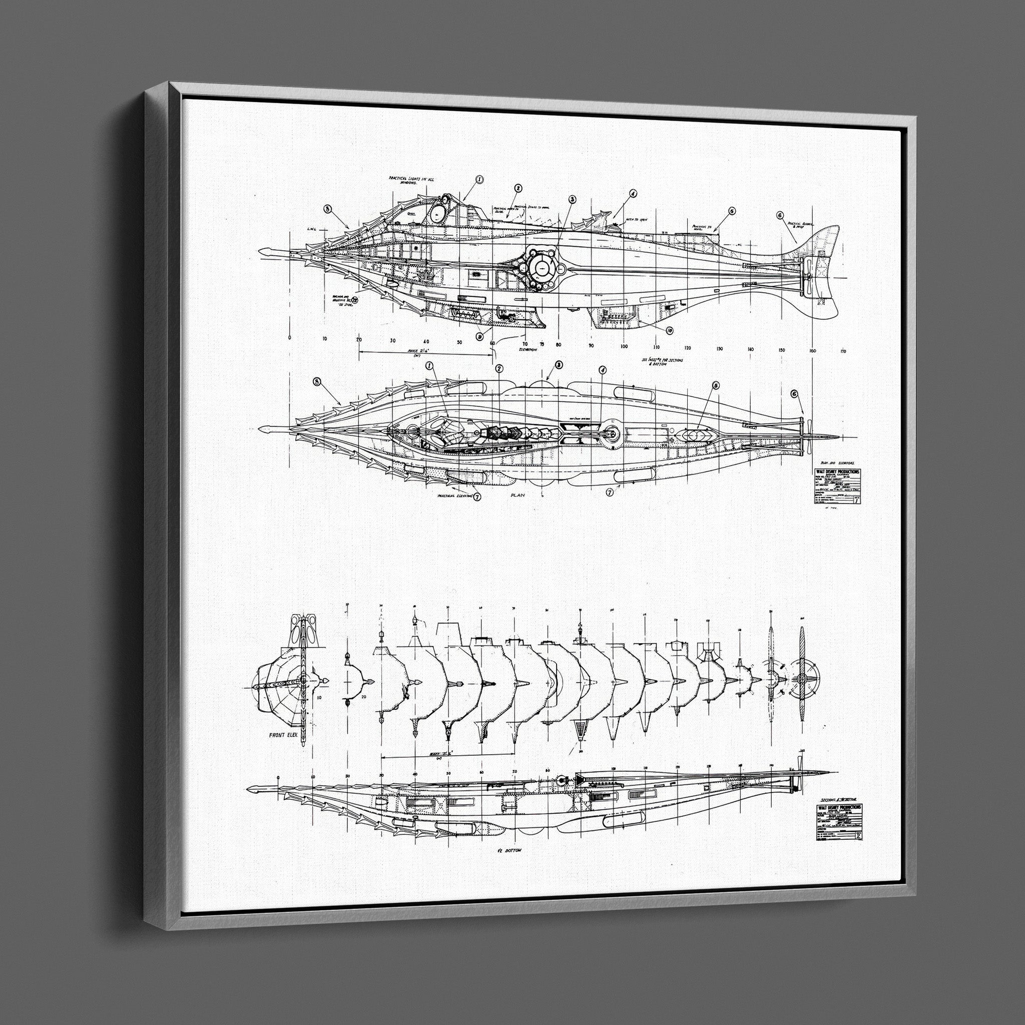 Vintage nautiluse ntire blueprints