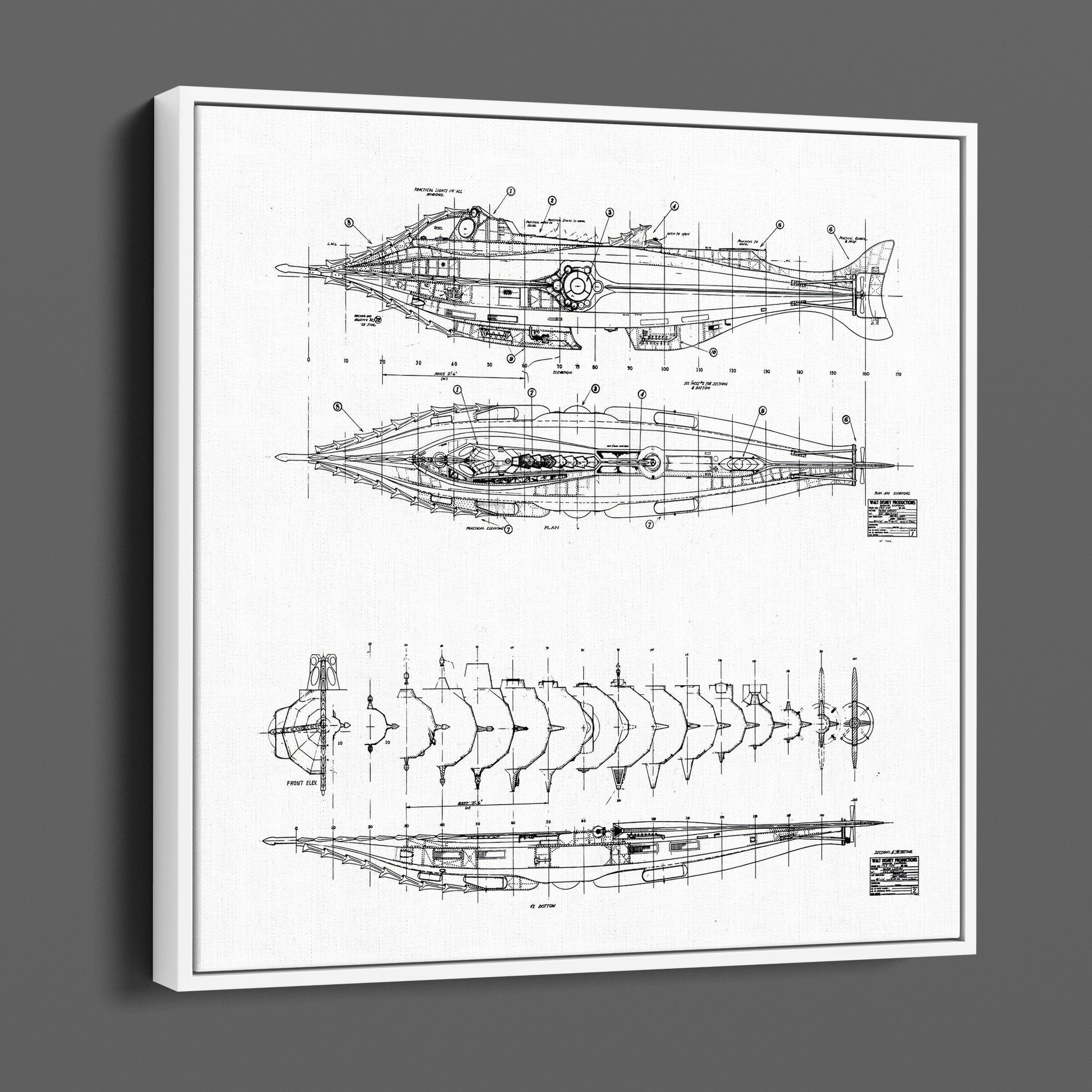 Vintage nautiluse ntire blueprints