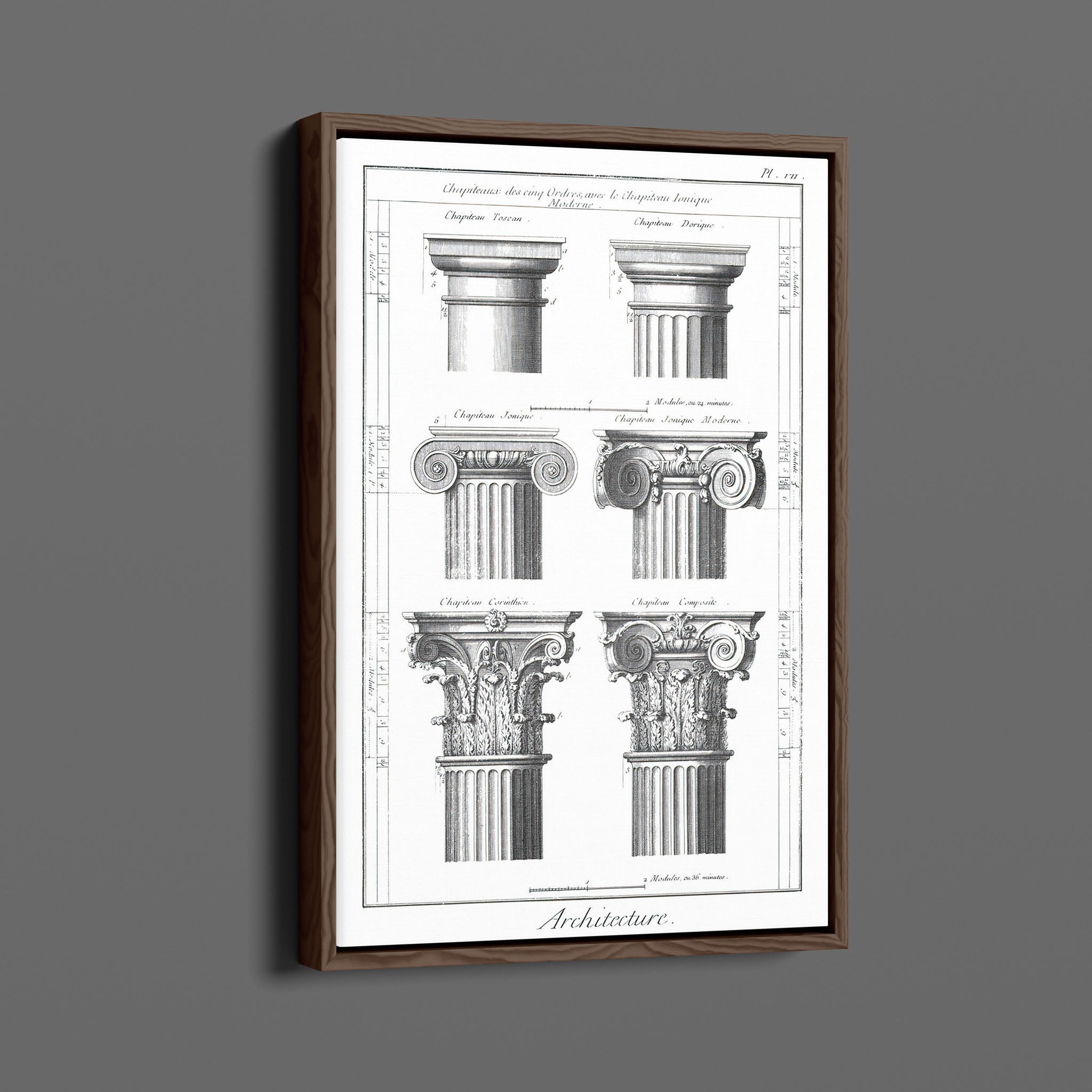 Vintage Architectural Etchings Columns