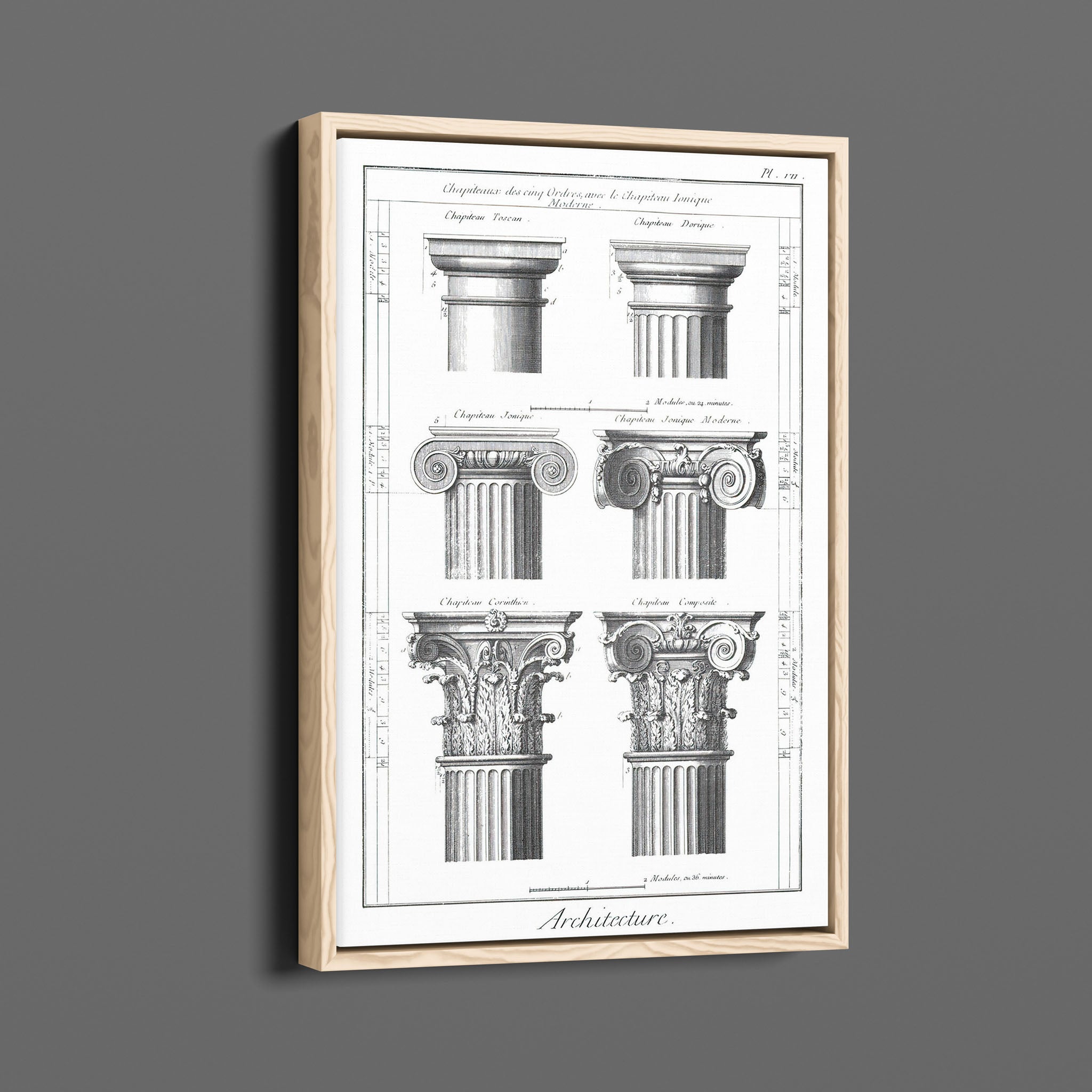 Vintage Architectural Etchings Columns