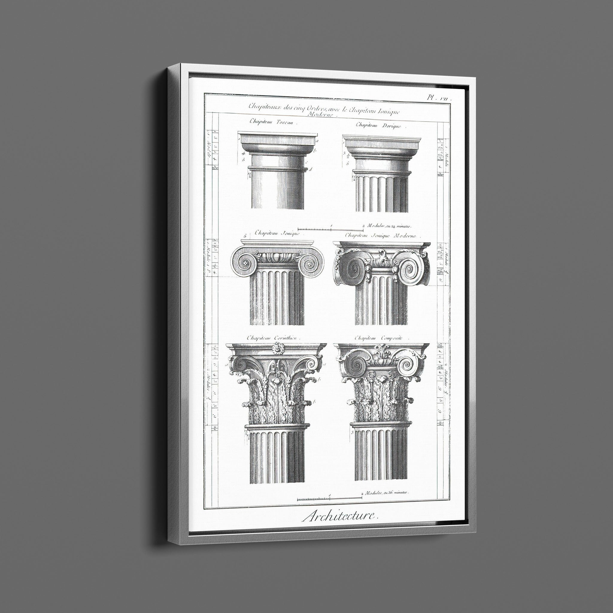 Vintage Architectural Etchings Columns