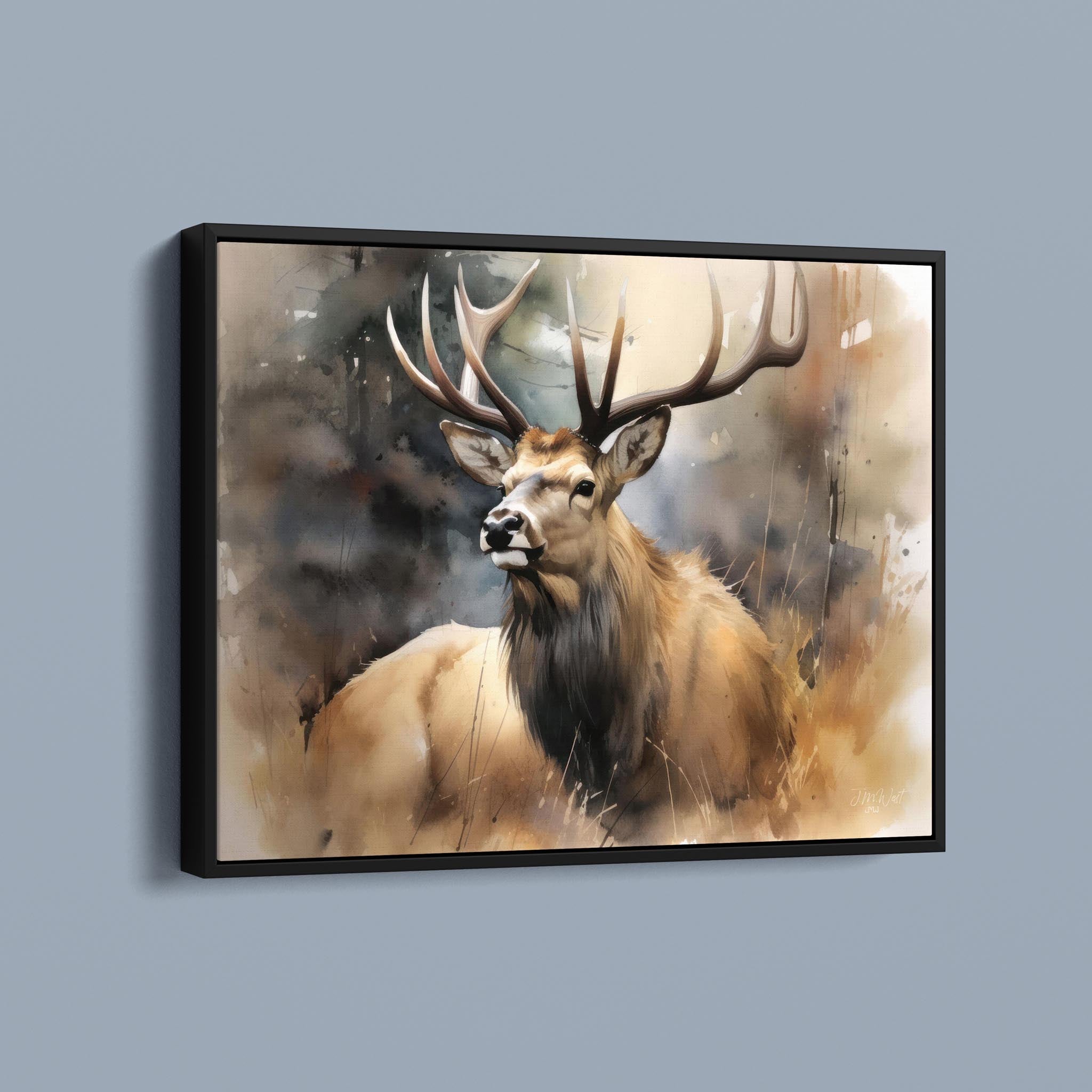 Modern Watercolor Elk