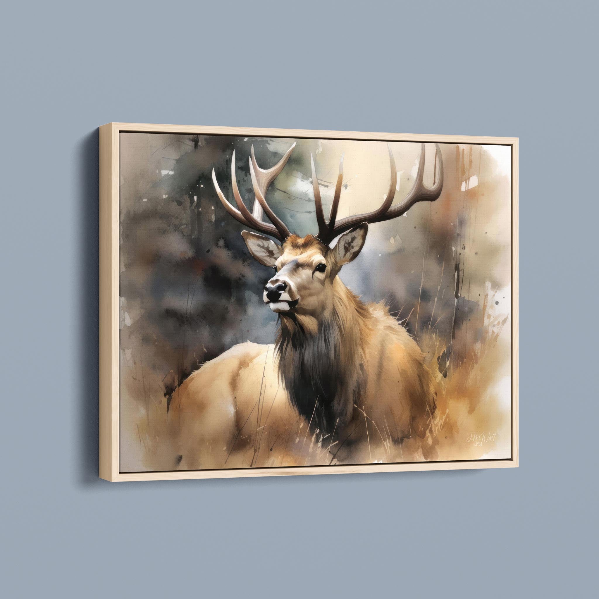 Modern Watercolor Elk