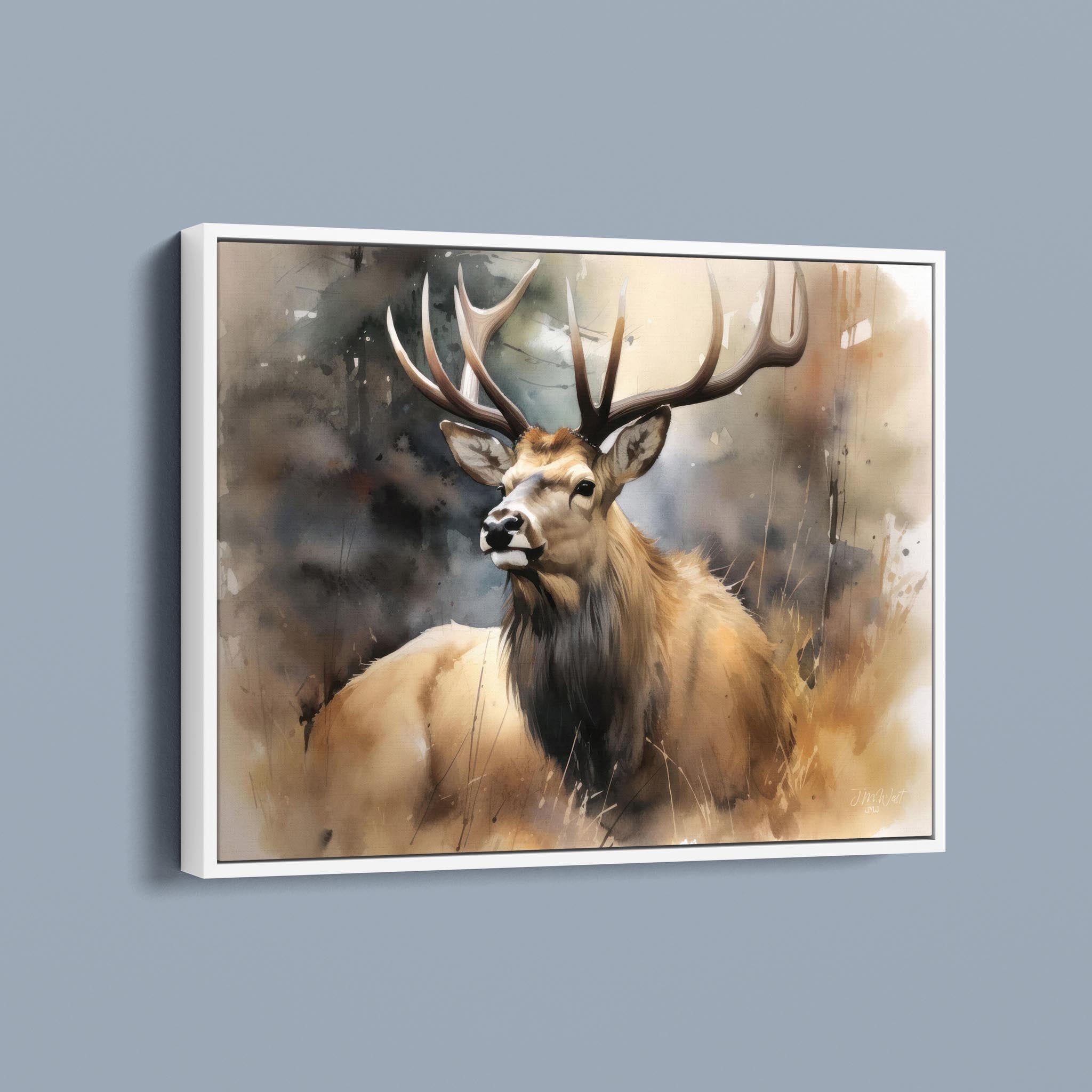 Modern Watercolor Elk